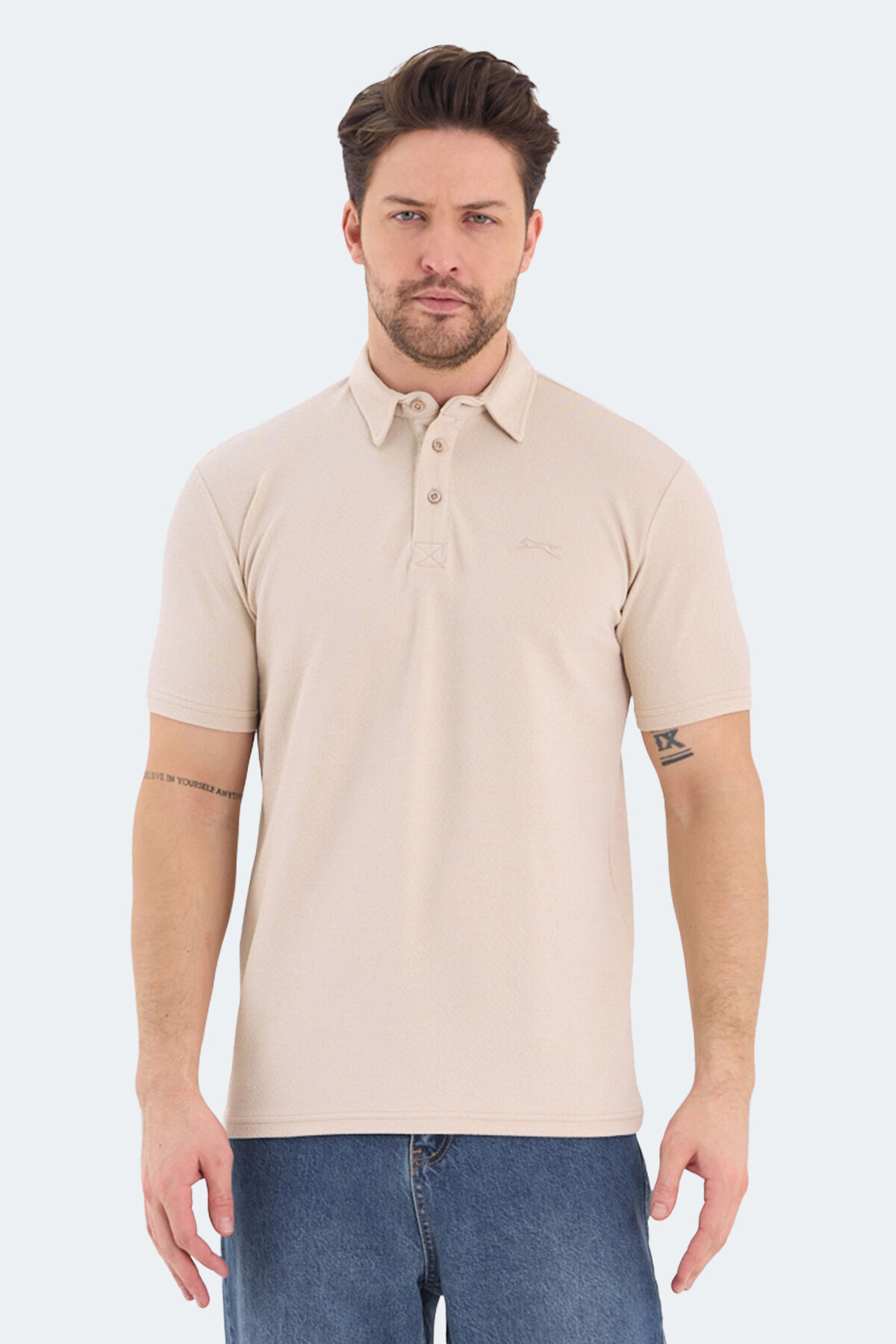 Slazenger BOLT Erkek Polo Yaka Bej Tişört