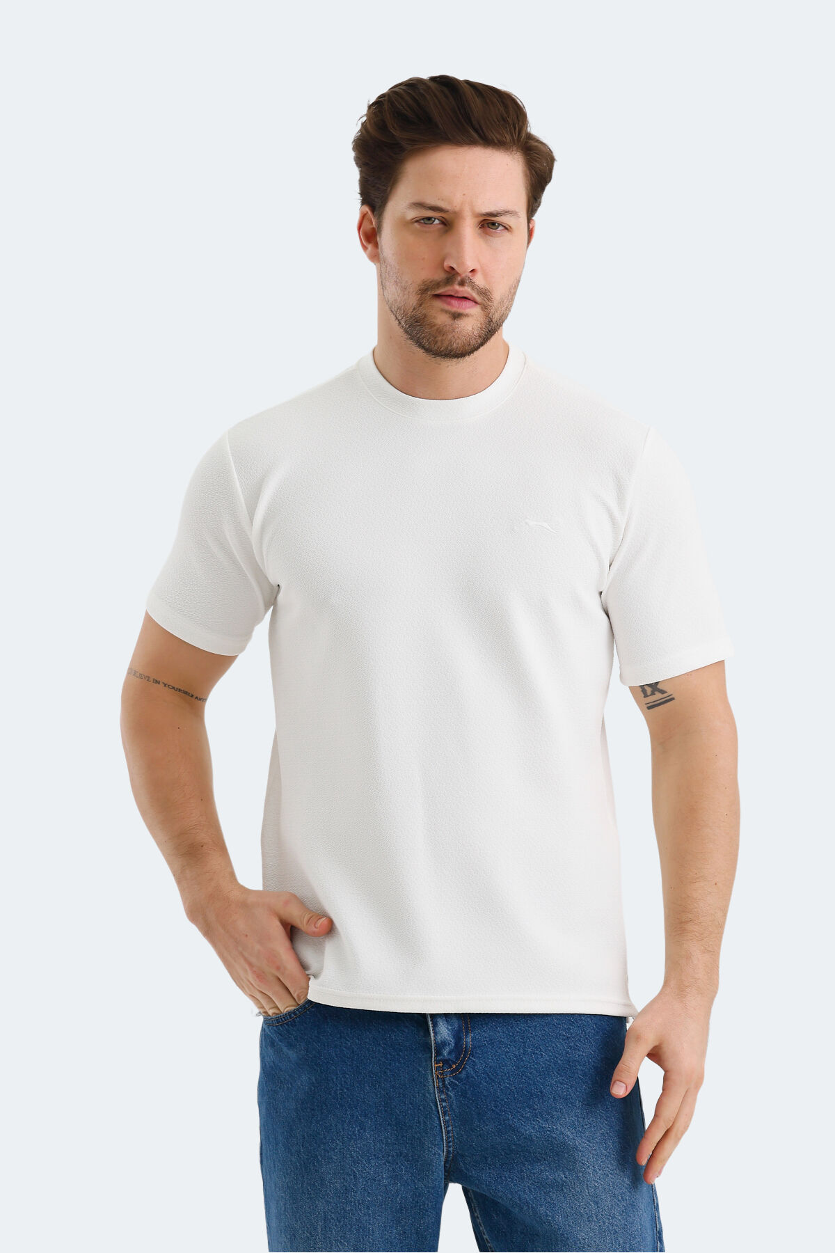 Slazenger BREEZE Erkek  Ekru Tişört