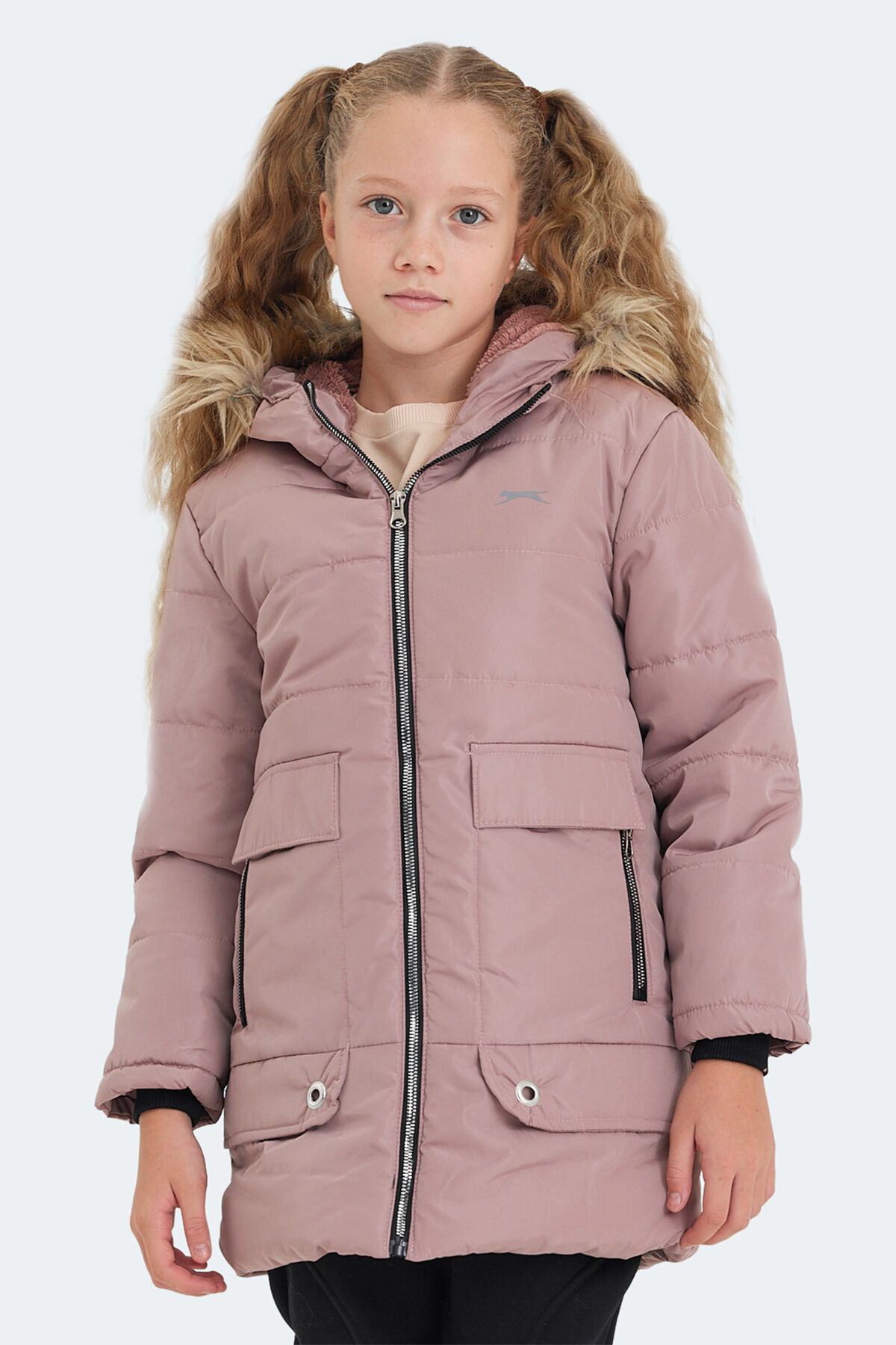 Slazenger CAMELIA Kız Çocuk Kapüşonlu Pudra Mont & Kaban