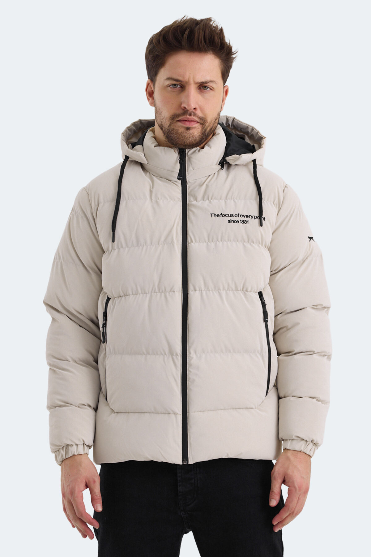 Slazenger HEINER Erkek Kapüşonlu Şişme Bej Mont & Kaban