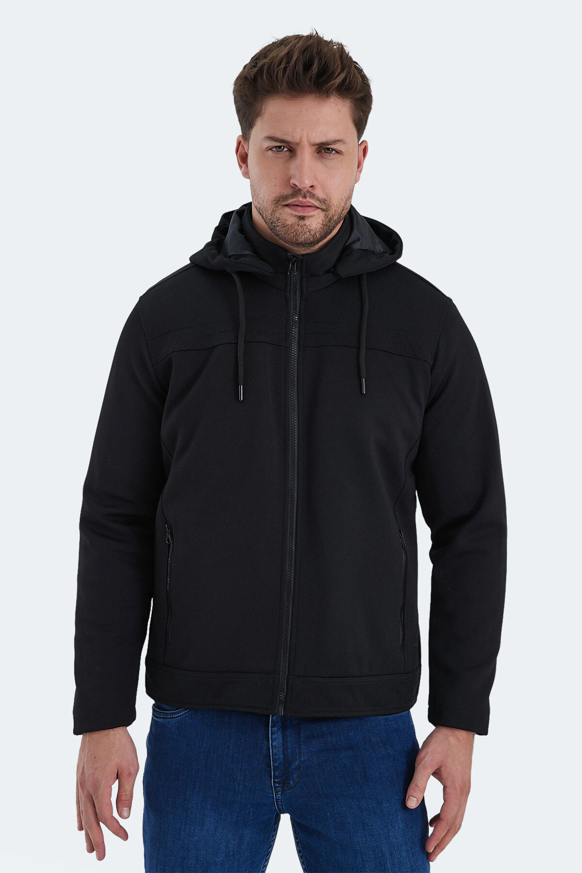 Slazenger HENDRIKKO Erkek Kapüşonlu Siyah Mont & Kaban