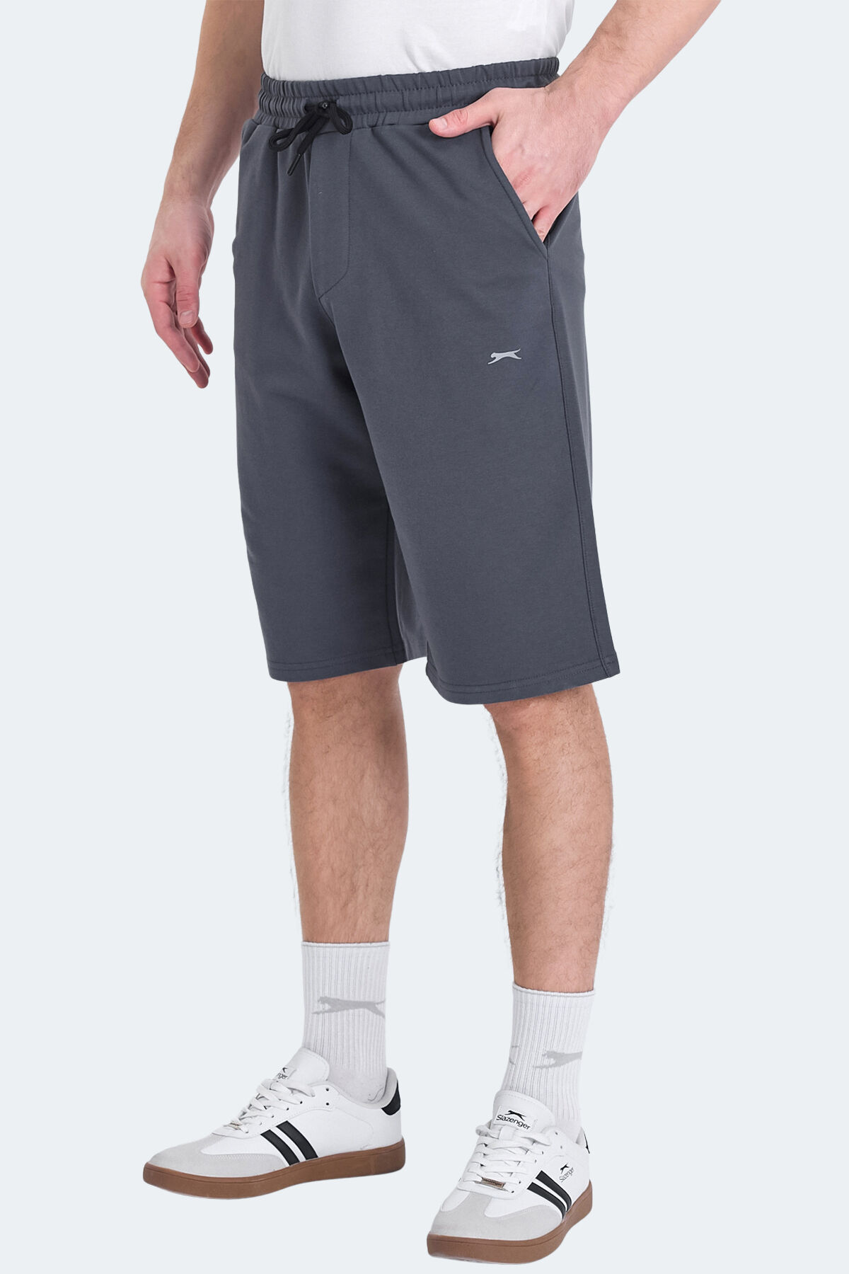 Slazenger KALEV Erkek Cepli Kapri Koyu Gri Şort