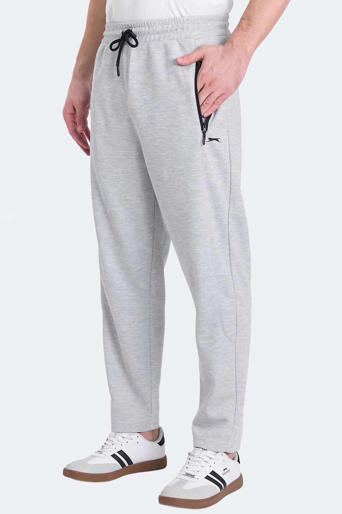 Slazenger KALINA IN Erkek Fermuar Cepli Gri Eşofman Altı