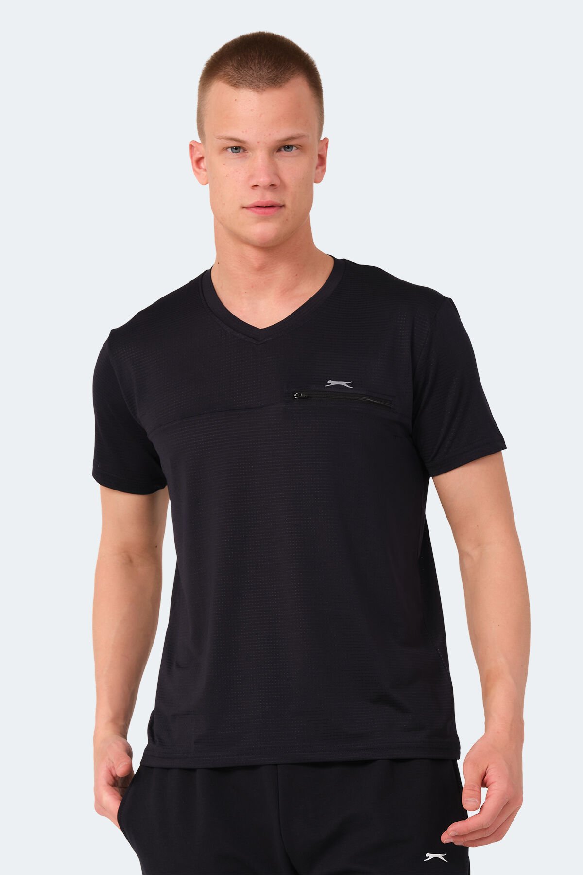 Slazenger KALLIAS Erkek Cepli V Yakan Lacivert Tişört