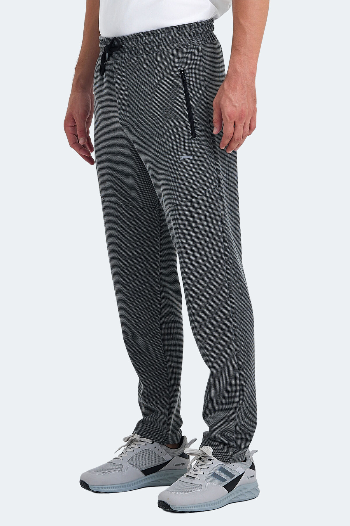 Slazenger KANE IN Erkek Fermuar Cepli Gri / Koyu Gri Eşofman Altı