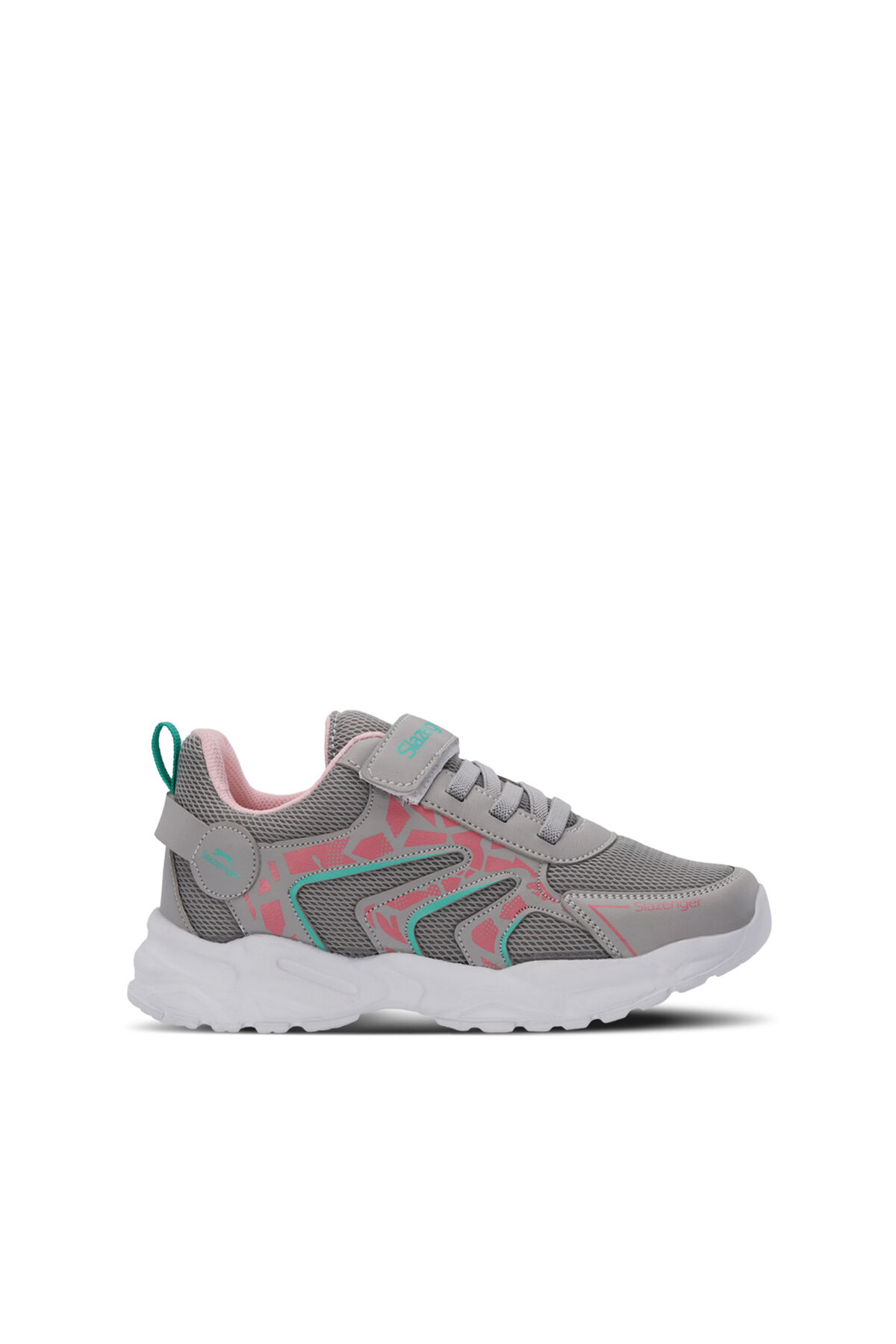 Slazenger KANNER I Kız Çocuk Cırt Cırtlı Gri / Pembe Günlük Spor Ayakkabısı