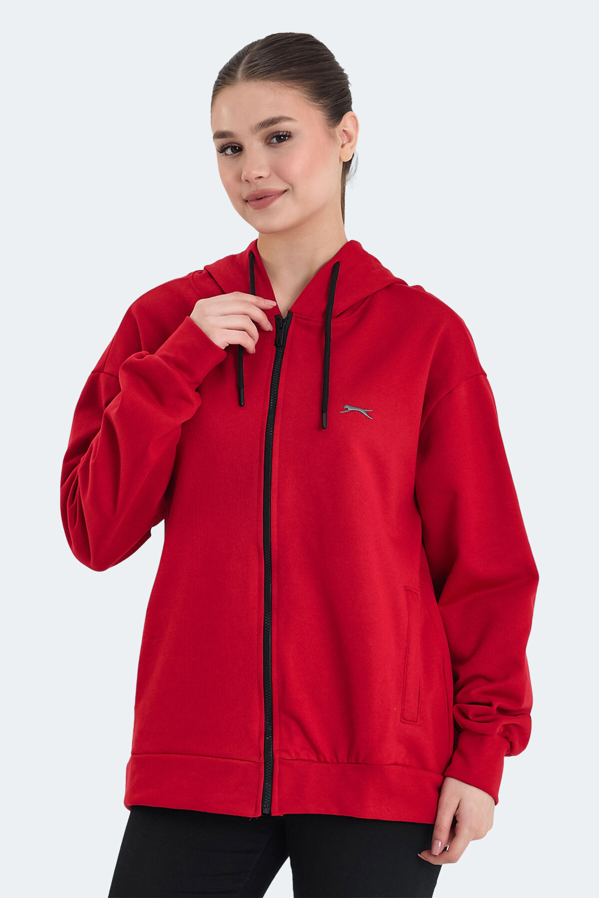 Slazenger KATHLEENA IN Kadın Oversıze Kırmızı Sweatshırt