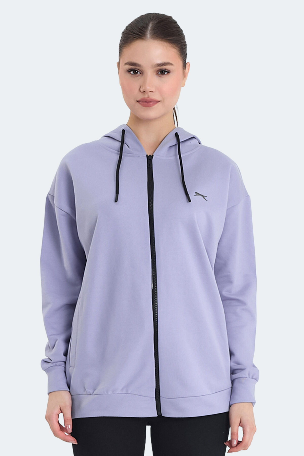 Slazenger KATHLEENA IN Kadın Oversıze Mor Sweatshırt