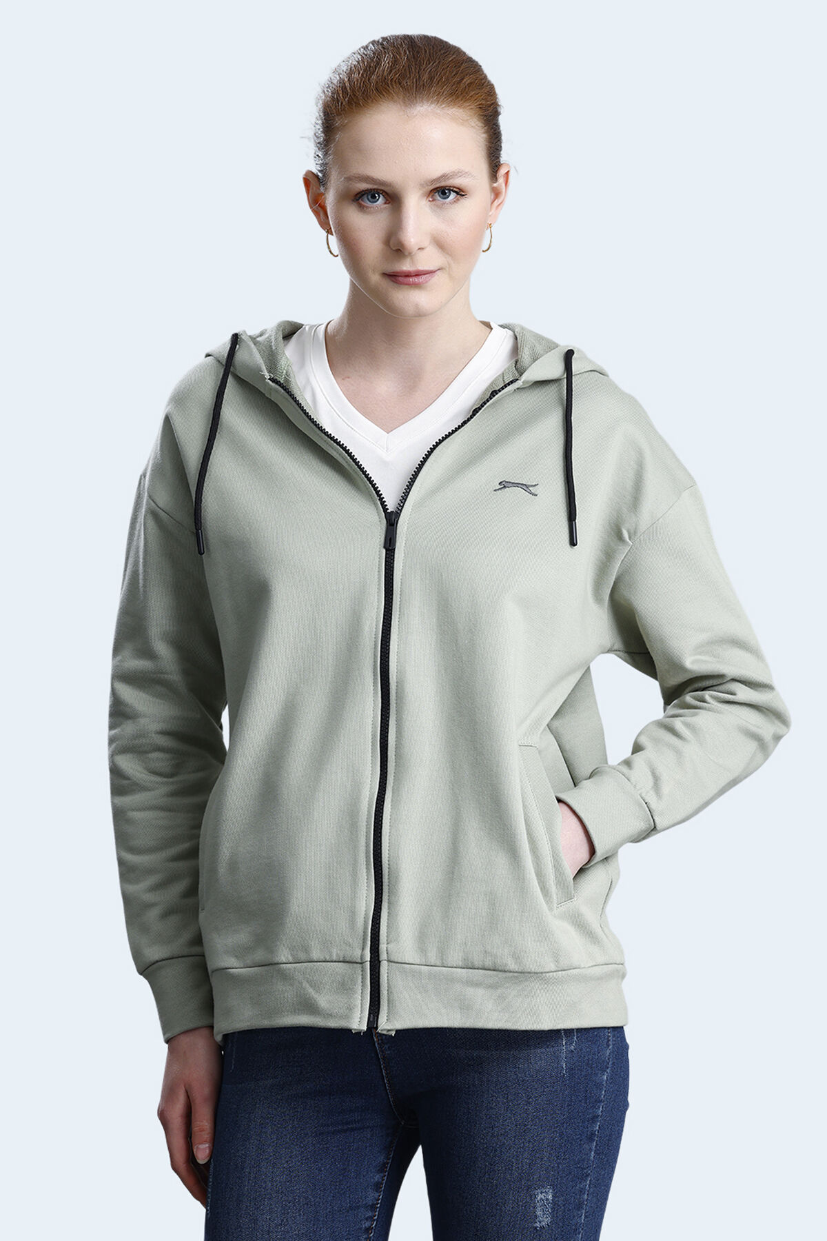 Slazenger KATHLEENA IN Kadın Oversıze Nane Sweatshırt