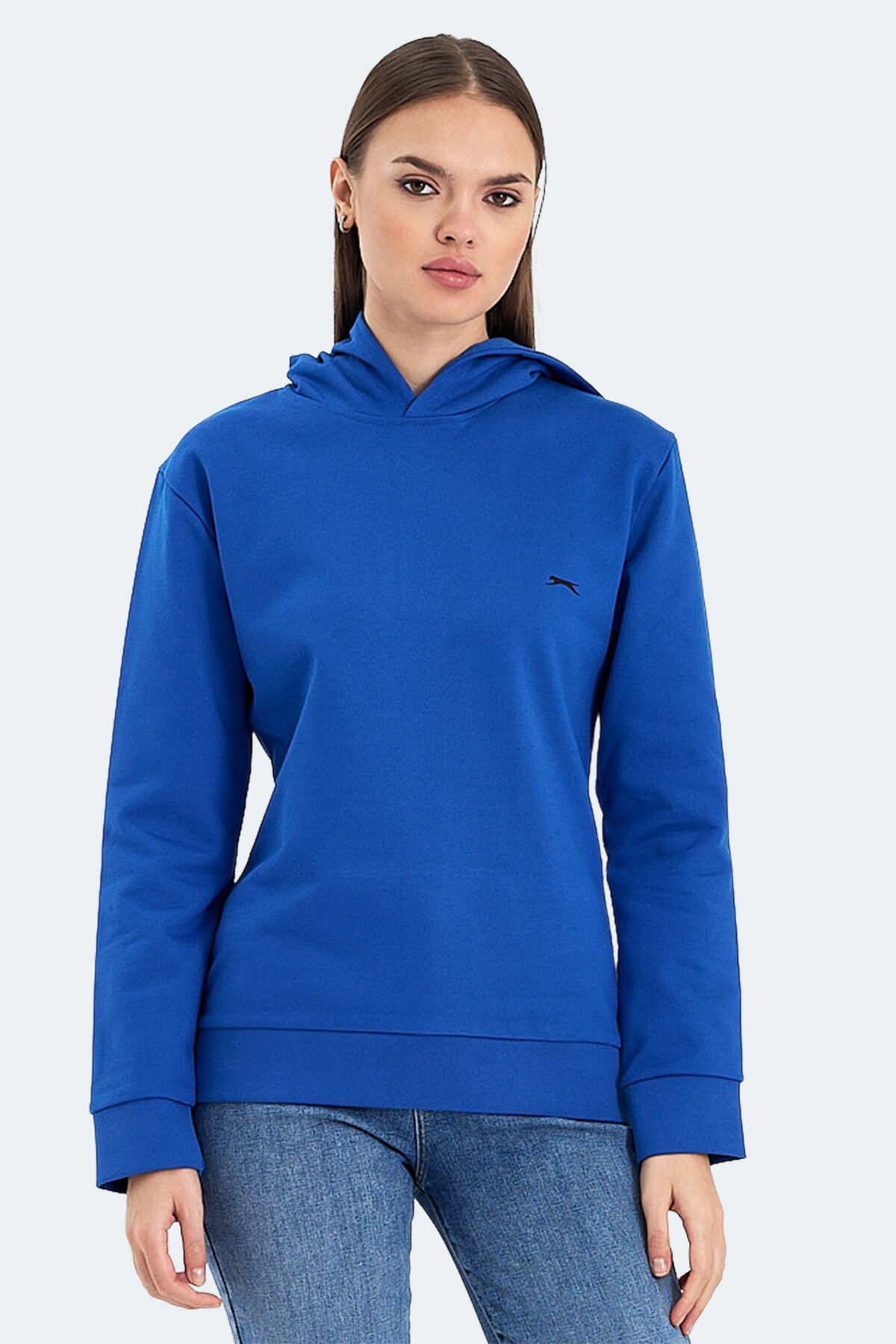 Slazenger KATHY IN Kadın Kapüşonlu Saks Mavi Sweatshırt