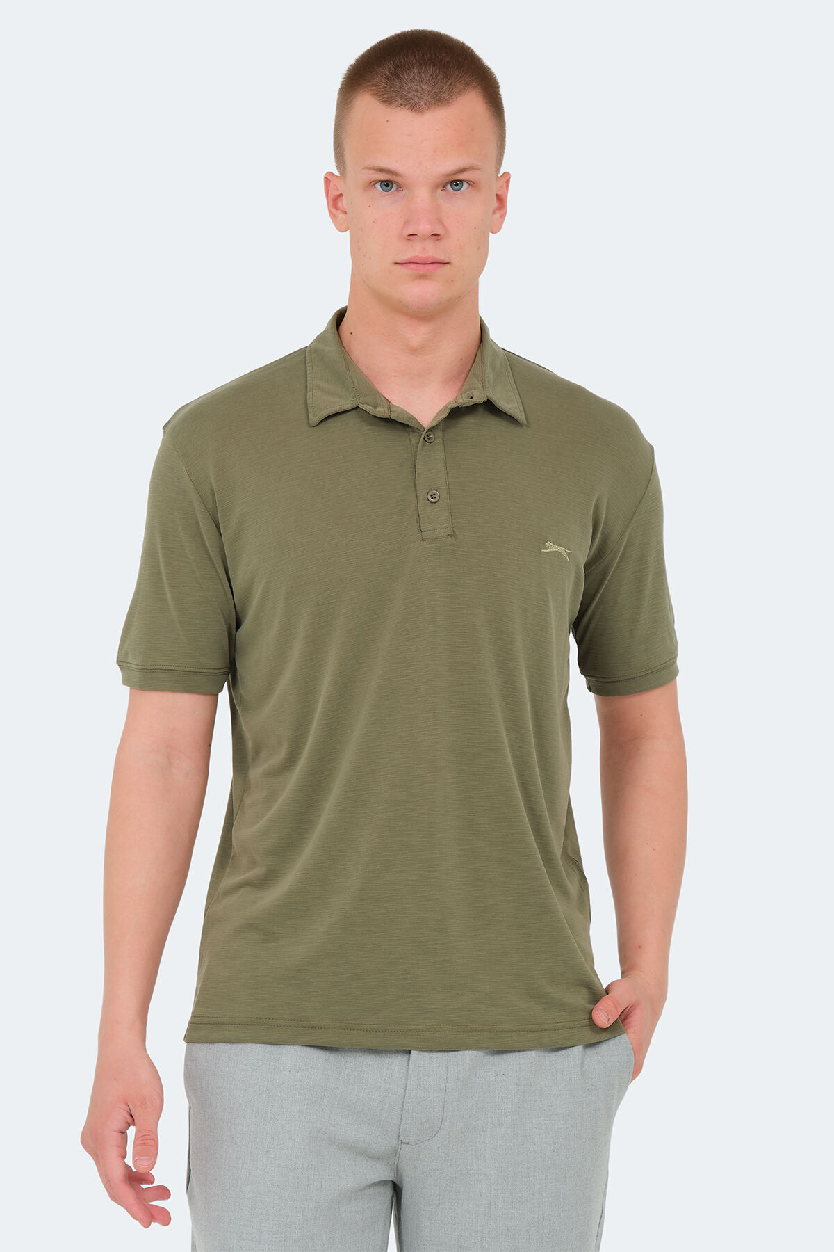 Slazenger KATSURO IN Erkek Polo Yaka Açık Yeşil Tişört