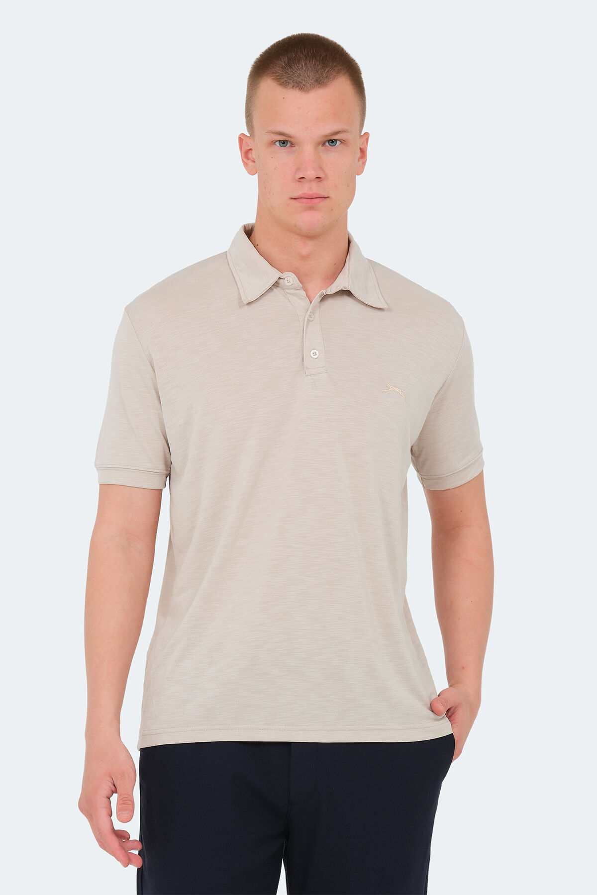 Slazenger KATSURO IN Erkek Polo Yaka Bej Tişört