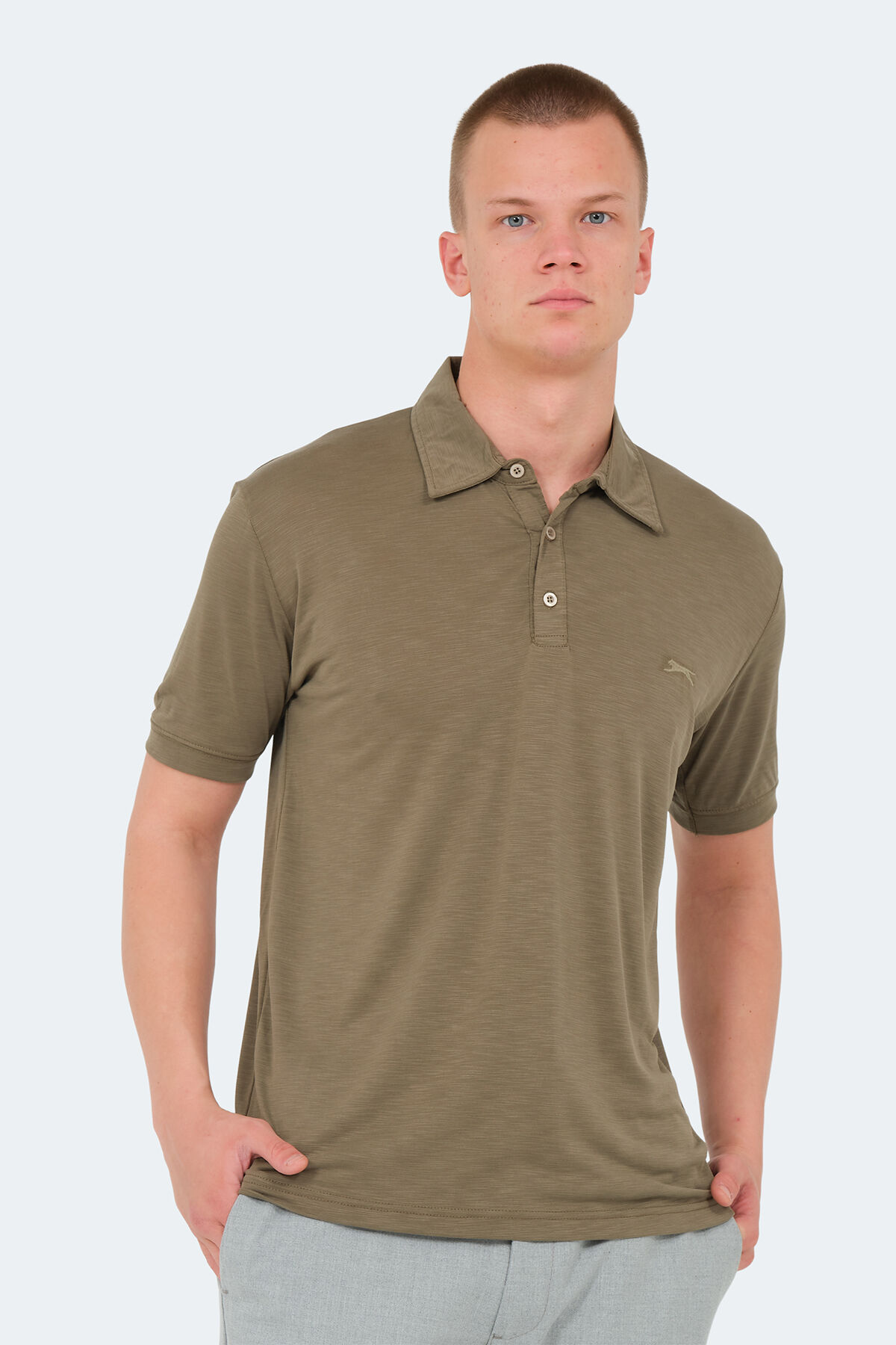Slazenger KATSURO IN Erkek Polo Yaka Haki Tişört