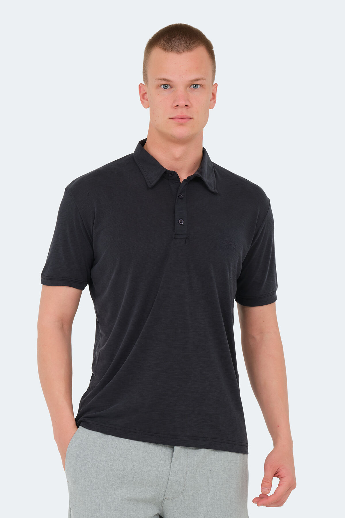Slazenger KATSURO Erkek Polo Yaka Koyu Gri Tişört