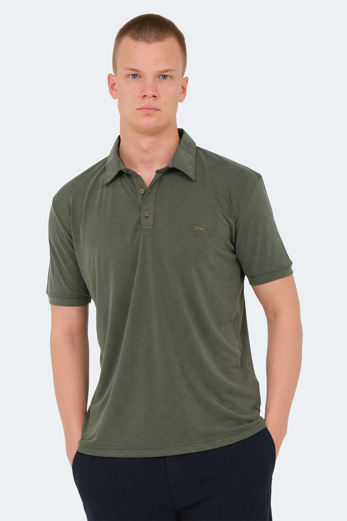 Slazenger KATSURO IN Erkek Polo Yaka Koyu Yeşil Tişört