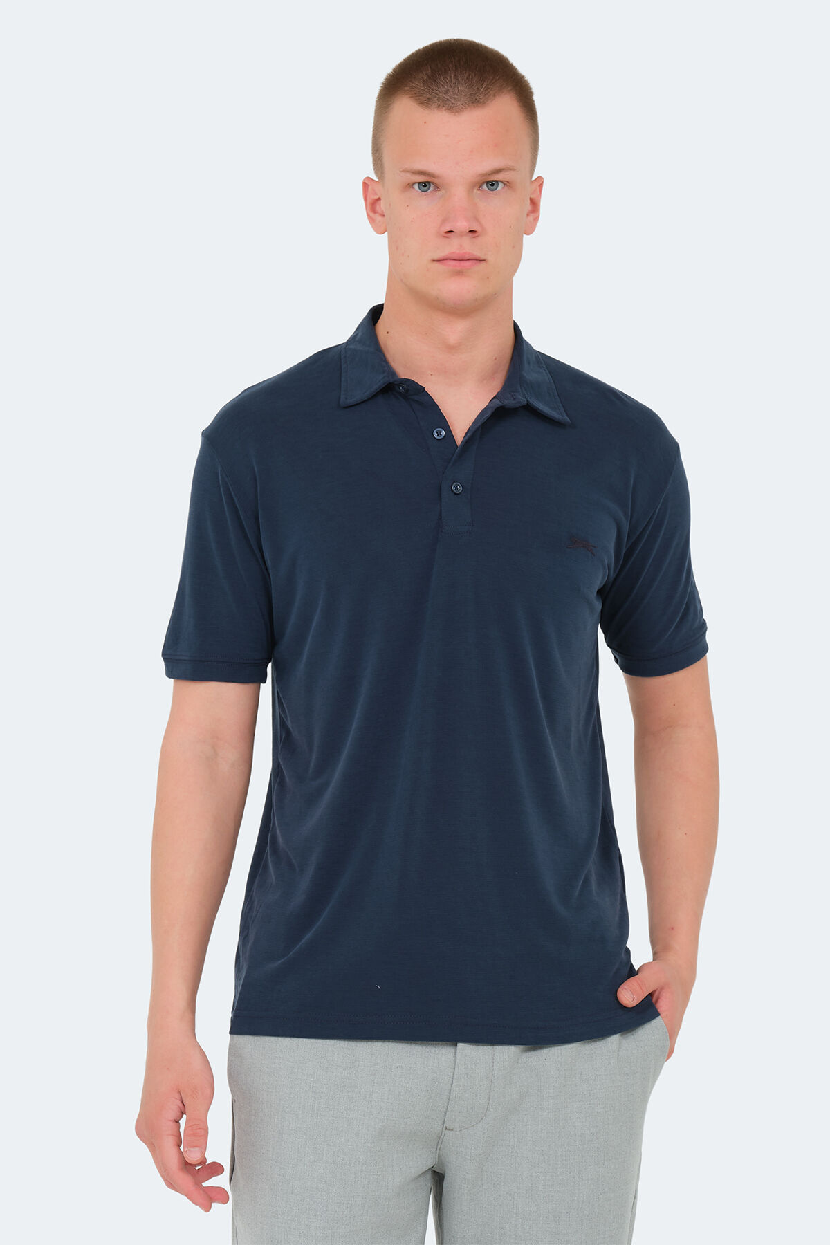 Slazenger KATSURO IN Erkek Polo Yaka Lacivert Tişört