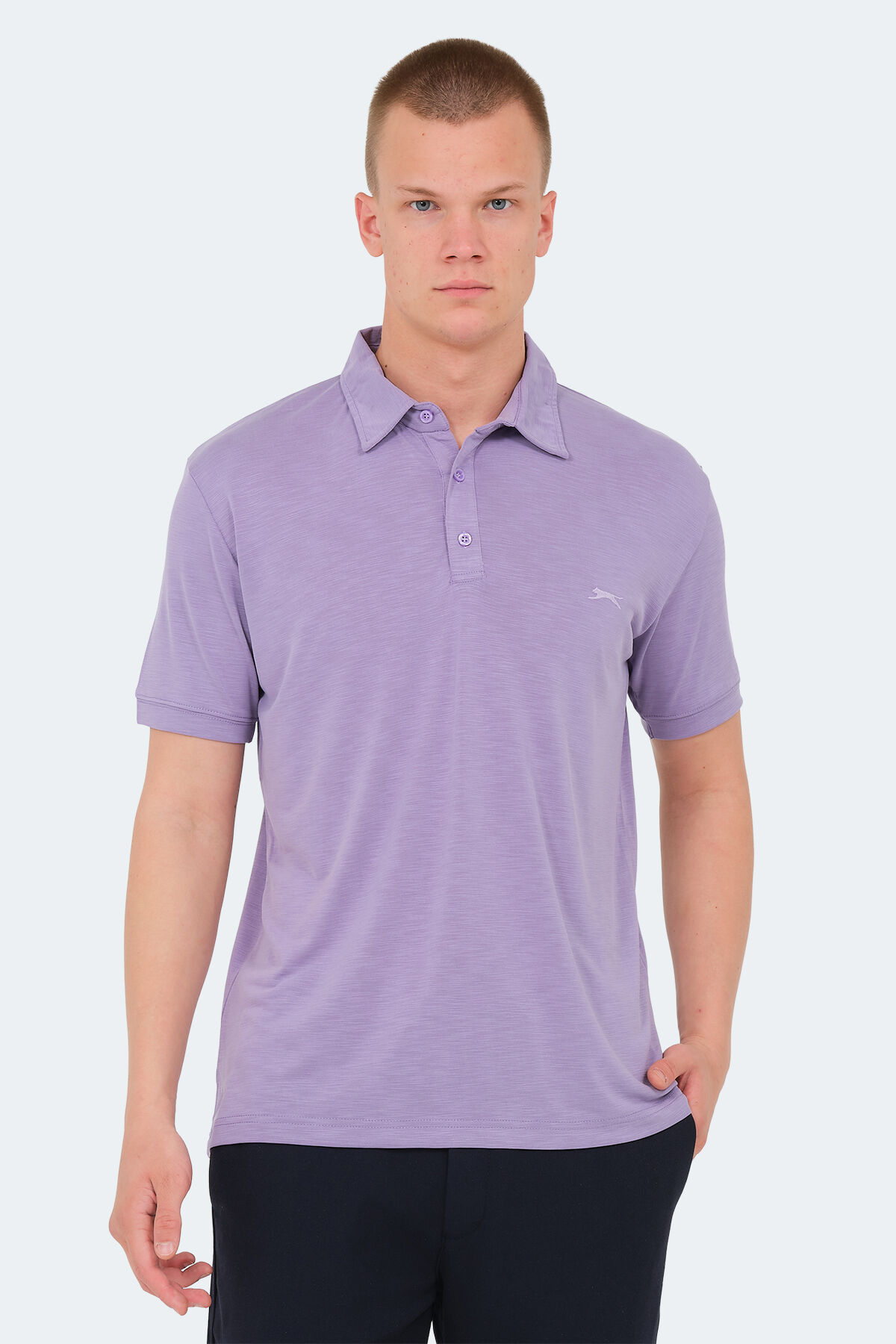 Slazenger KATSURO IN Erkek Polo Yaka Lila Tişört