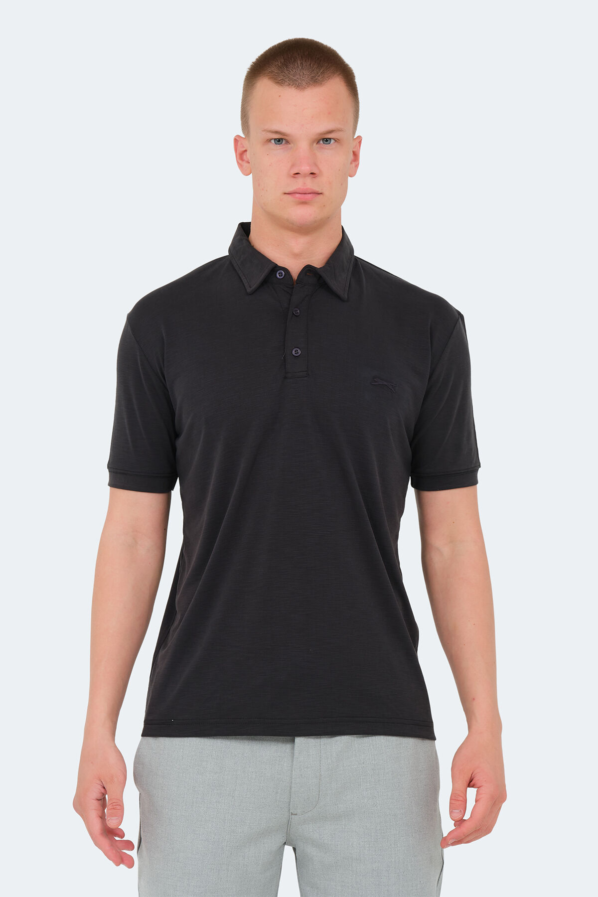 Slazenger KATSURO IN Erkek Polo Yaka Siyah Tişört