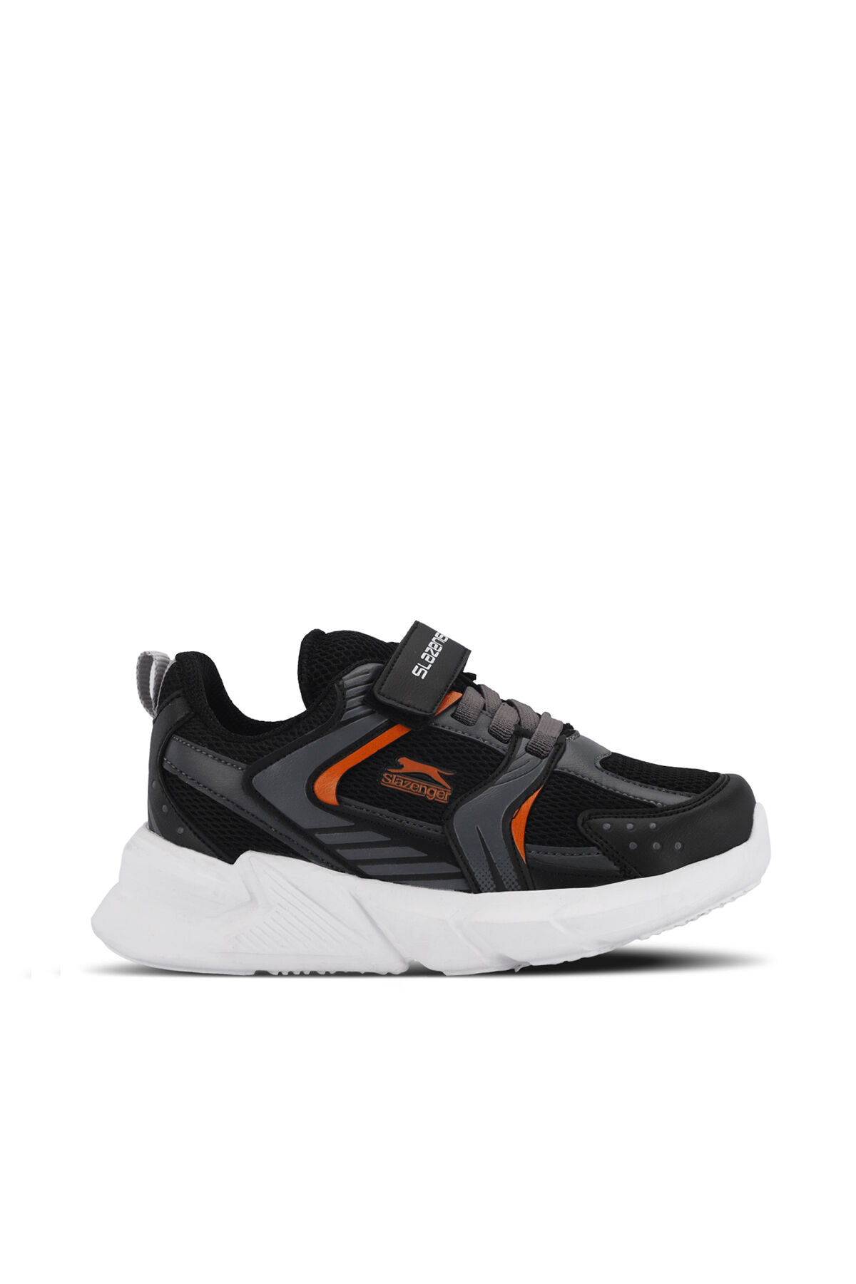 Slazenger KENDALL Unisex Çocuk Cırt Cırtlı Siyah / Koyu Gri Günlük Spor Ayakkabısı