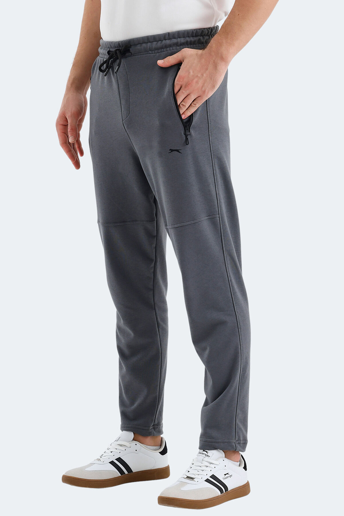 Slazenger KENNARD IN Erkek Fermuar Cepli Koyu Gri Eşofman Altı