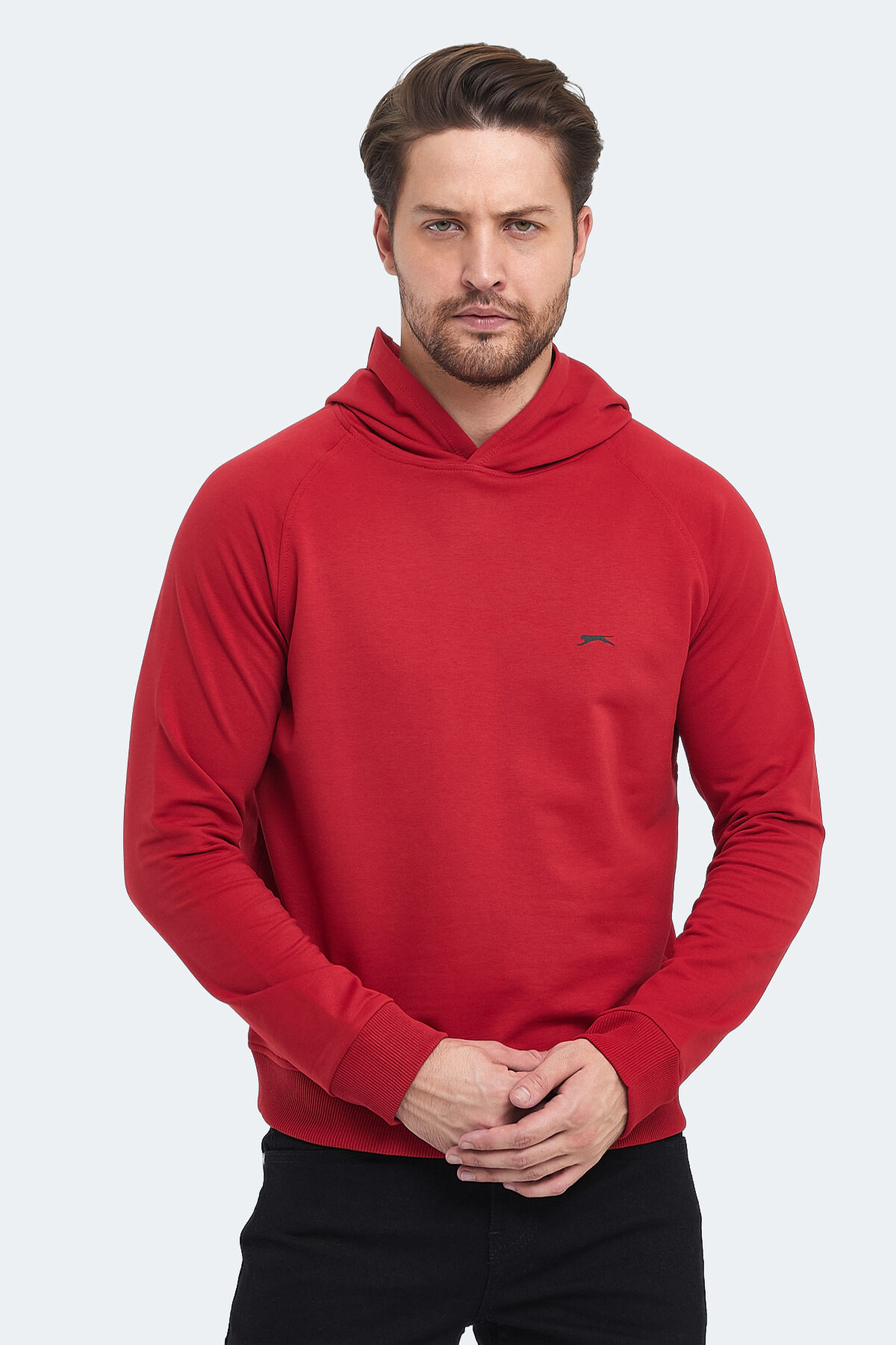 Slazenger KICKER IN Erkek Kapüşonlu Kırmızı Sweatshırt