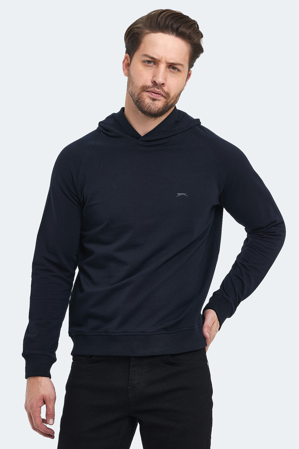 Slazenger KICKER IN Erkek Kapüşonlu Lacivert Sweatshırt