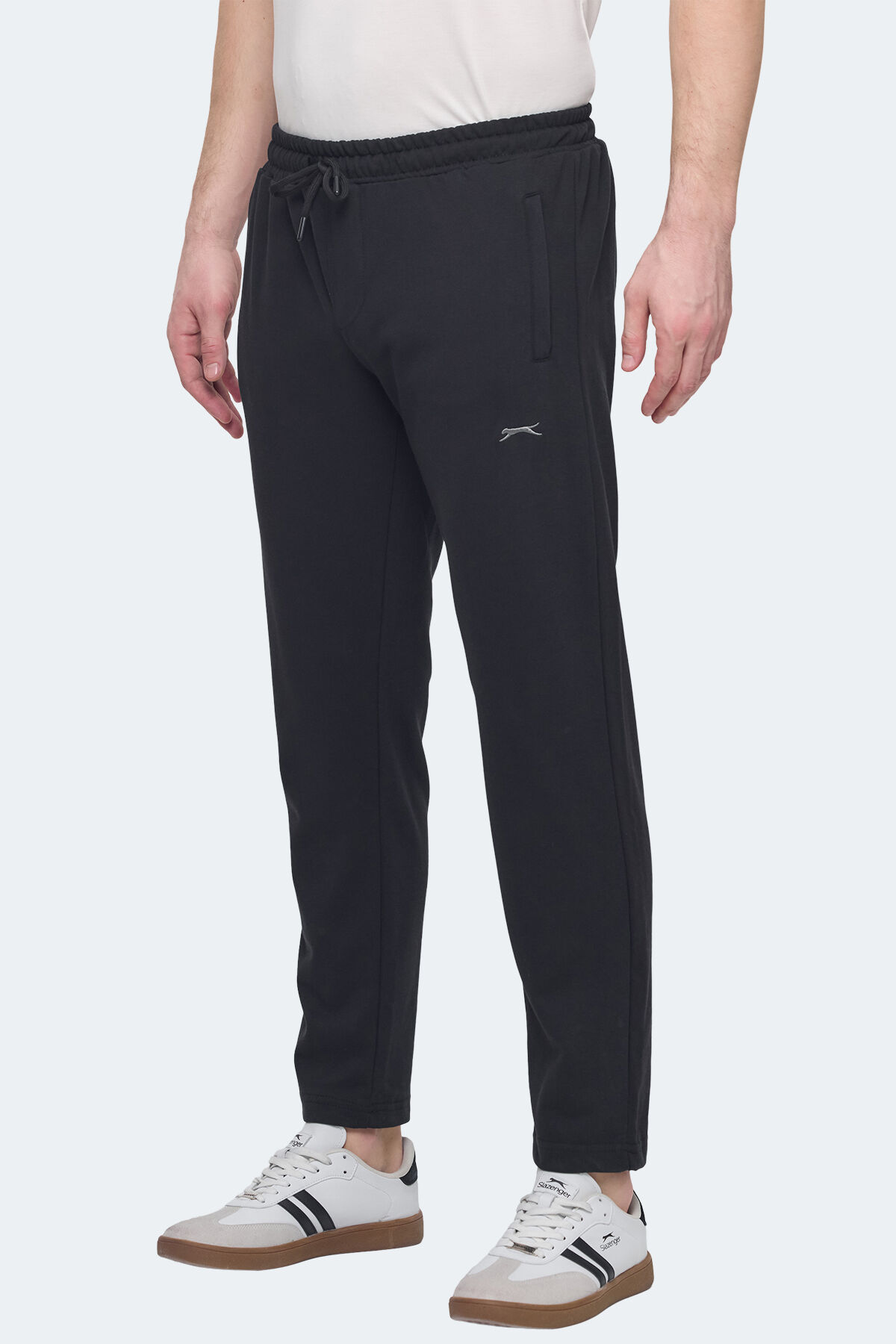 Slazenger KIRABO IN Erkek Fermuar Cepli Siyah Eşofman Altı