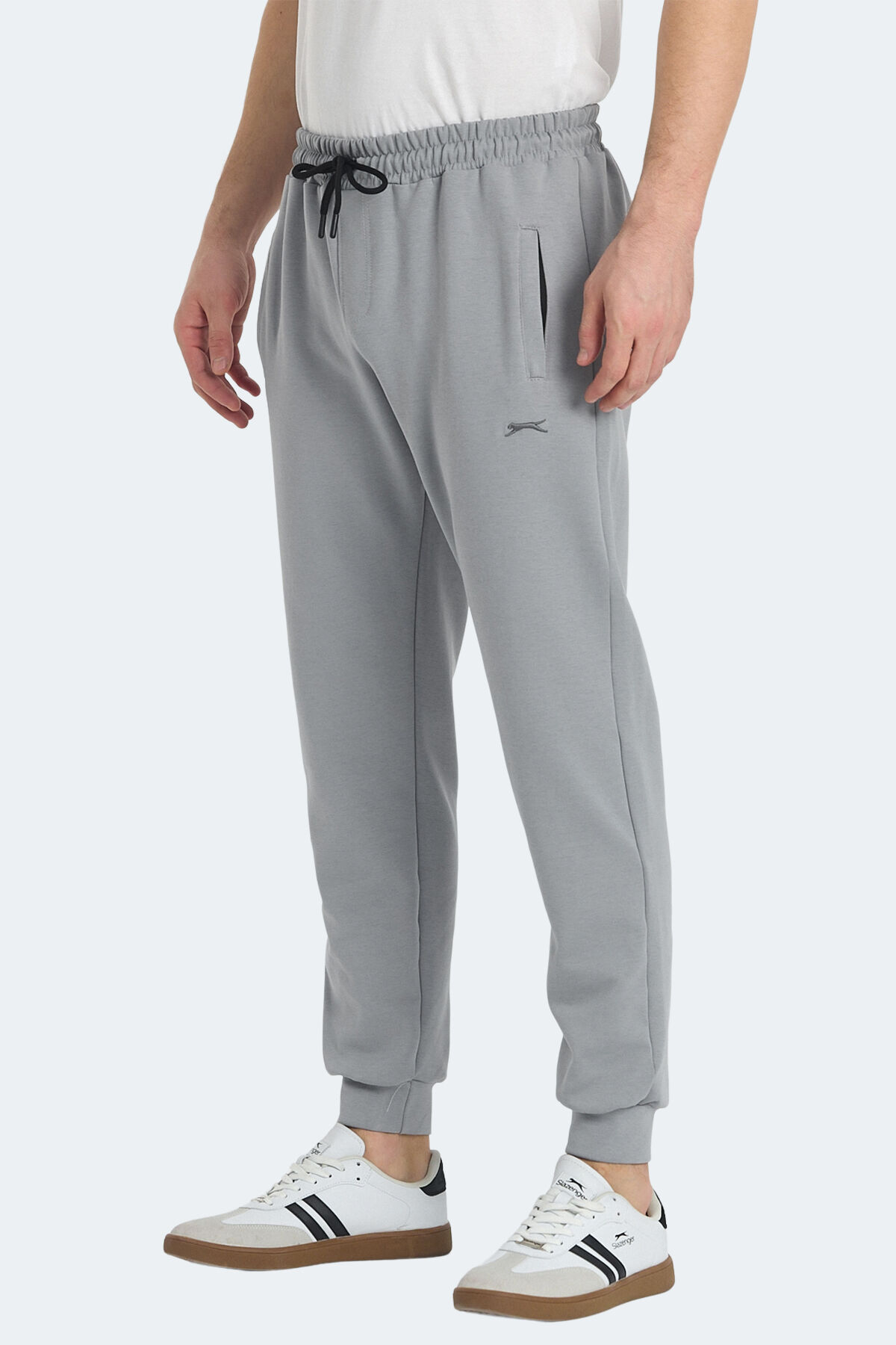 Slazenger KIWI IN Erkek Fermuar Cepli Gri Eşofman Altı