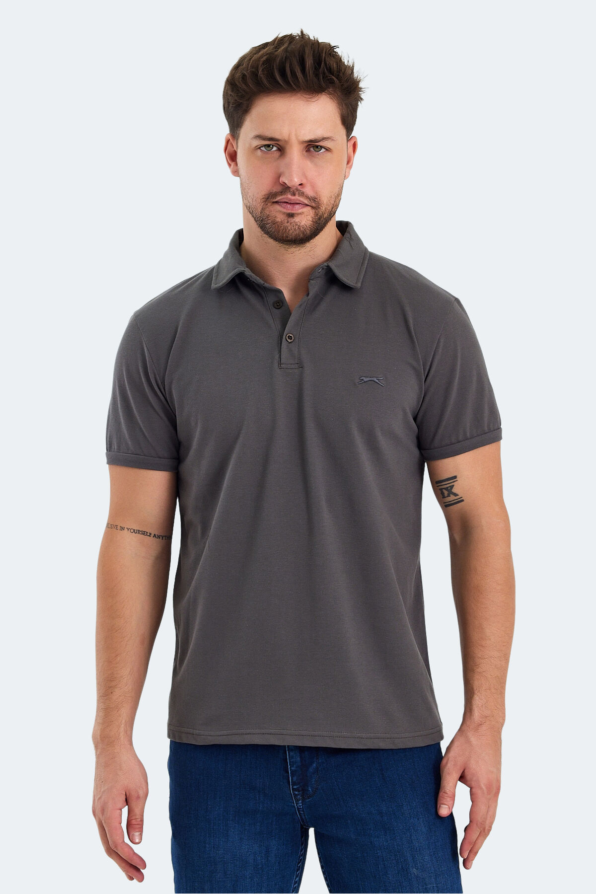 Slazenger KLASSE IN Erkek Polo Yaka Antrasit Tişört