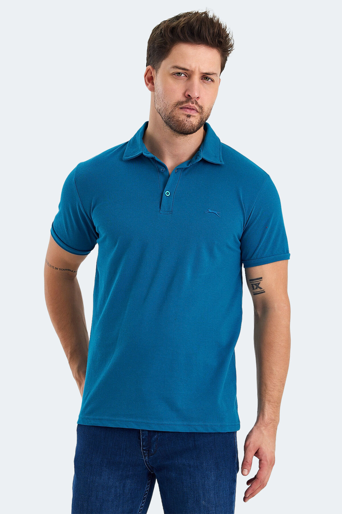 Slazenger KLASSE IN Erkek Polo Yaka Indigo Tişört