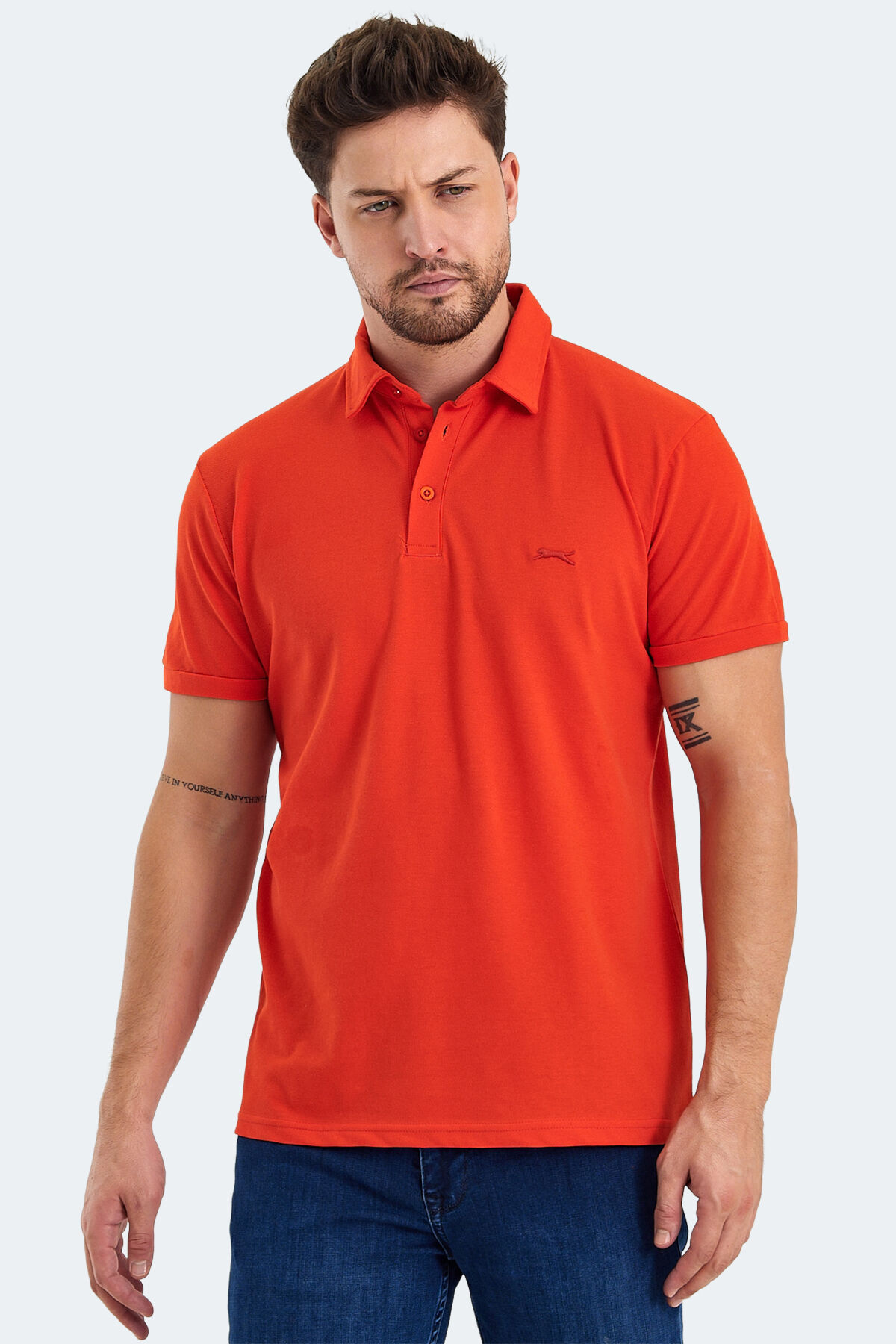 Slazenger KLASSE IN Erkek Polo Yaka Mercan Tişört