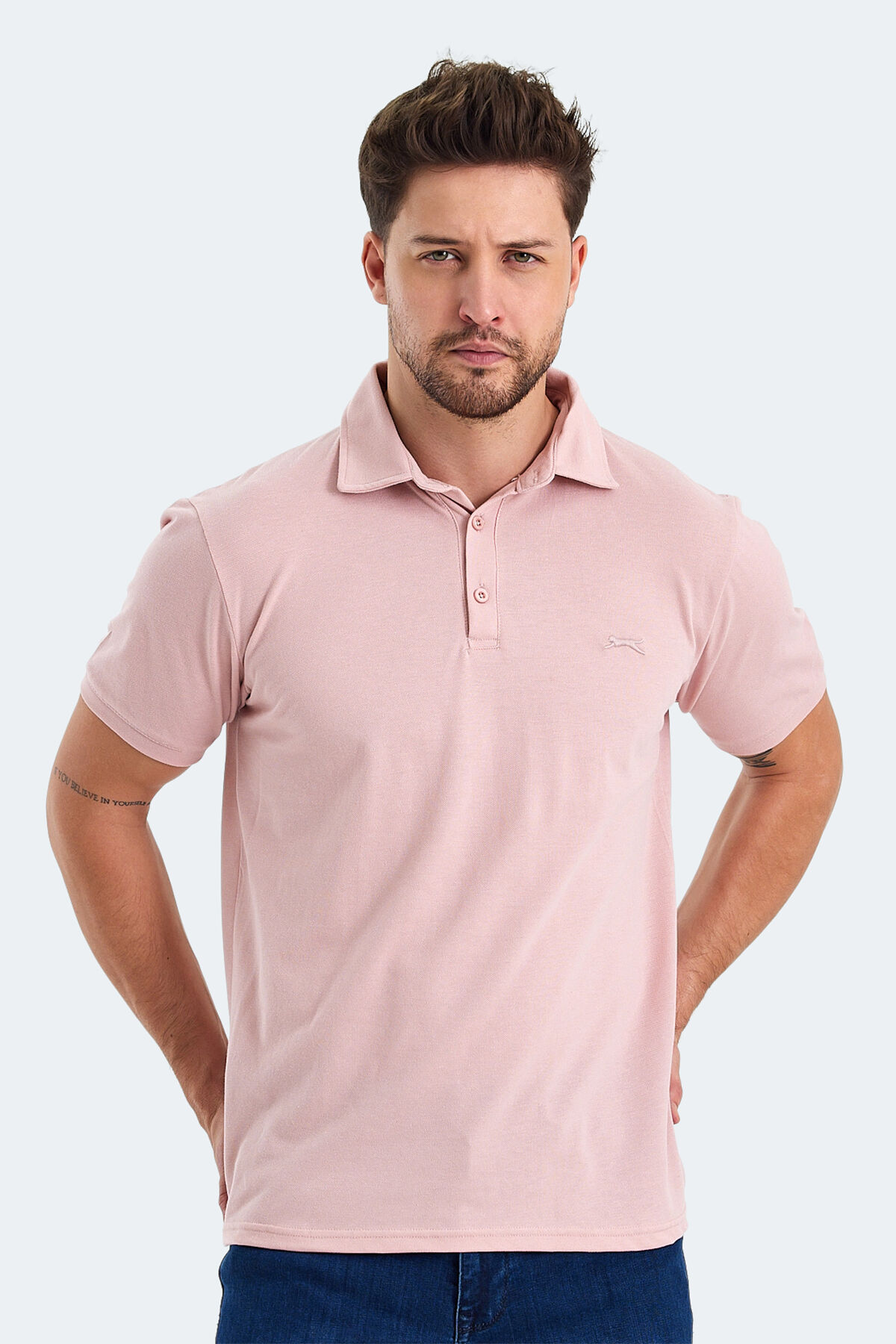 Slazenger KLASSE IN Erkek Polo Yaka Pudra Tişört