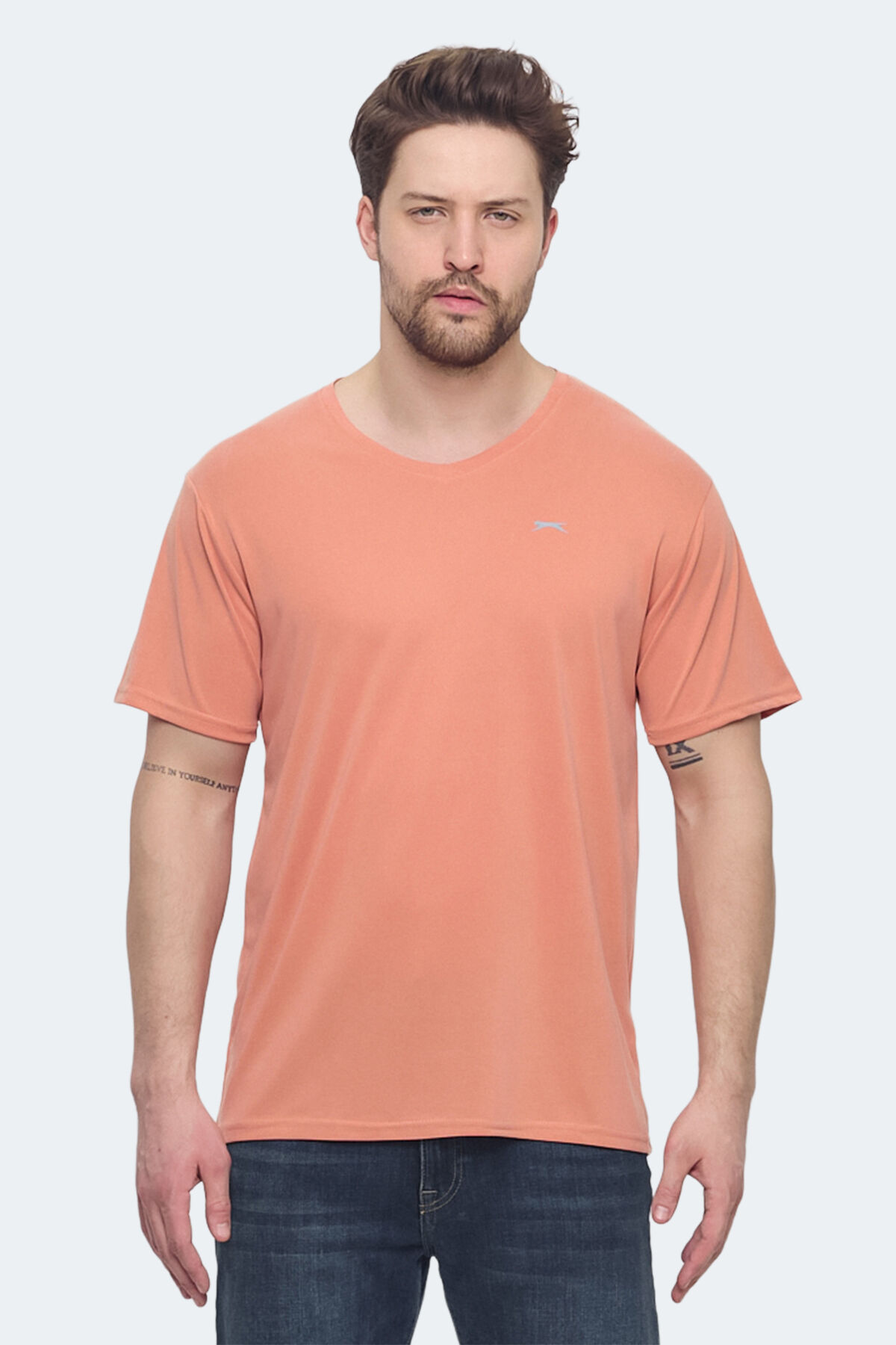 Slazenger KRAKKER Erkek V Yaka Somon Tişört