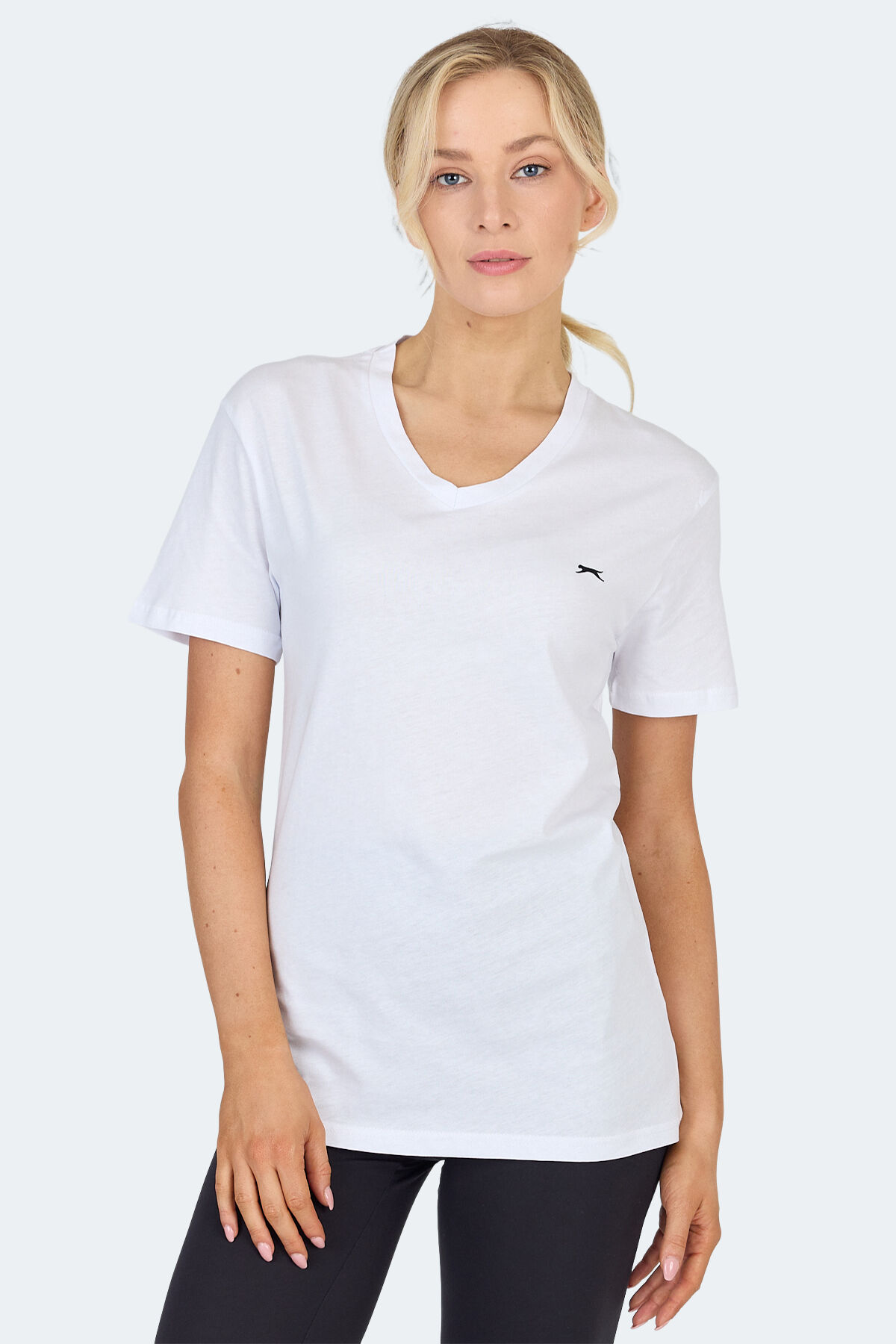 Slazenger KRISTEN I Kadın V Yaka Beyaz Tişört