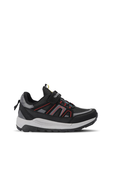 Slazenger KROSS KTN Unisex Çocuk Cırt Cırtlı Siyah / Kırmızı