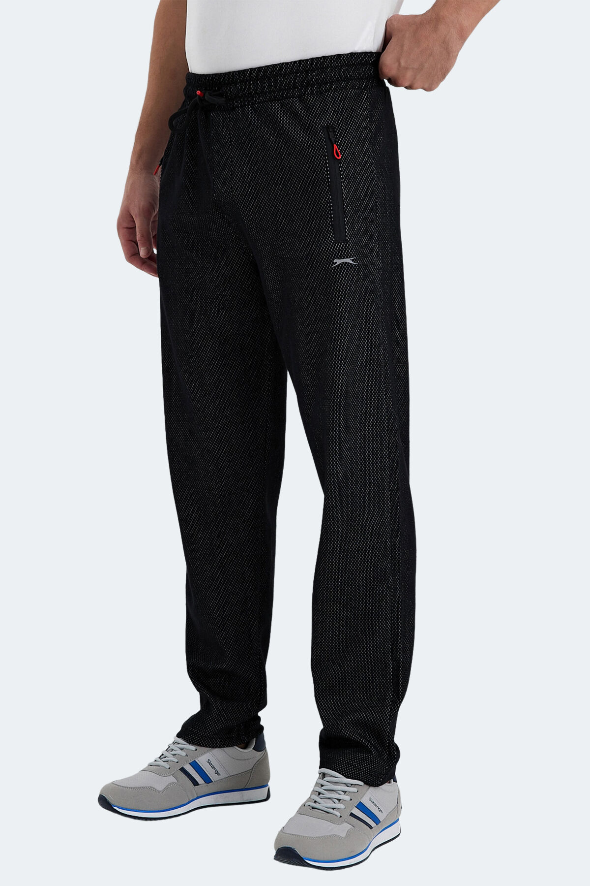 Slazenger KUFE IN Erkek Fermuar Cepli Siyah Eşofman Altı