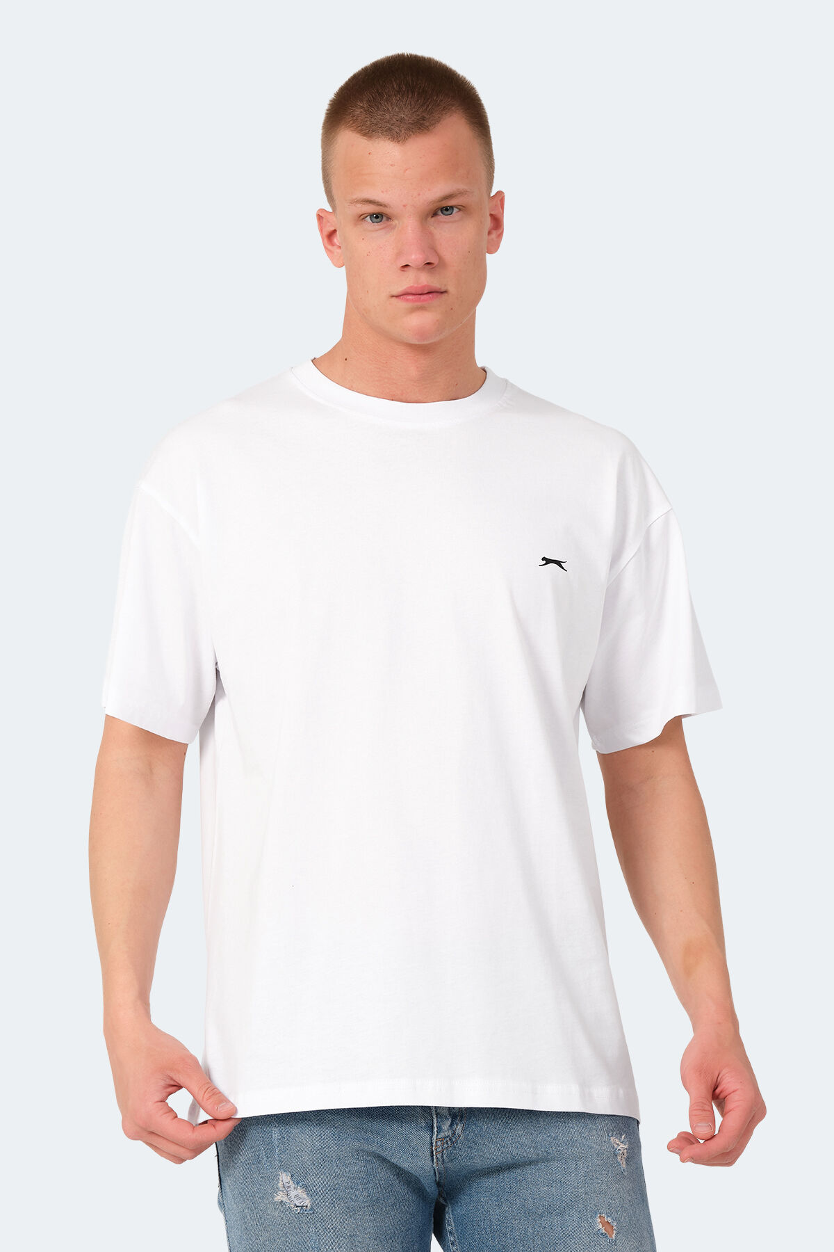 Slazenger KULANA Erkek Oversıze Beyaz Tişört