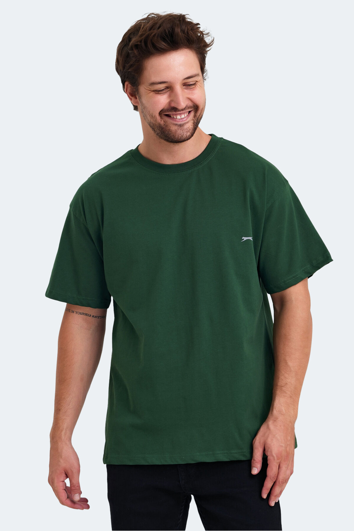 Slazenger KULANA Erkek Oversıze Yeşil Tişört