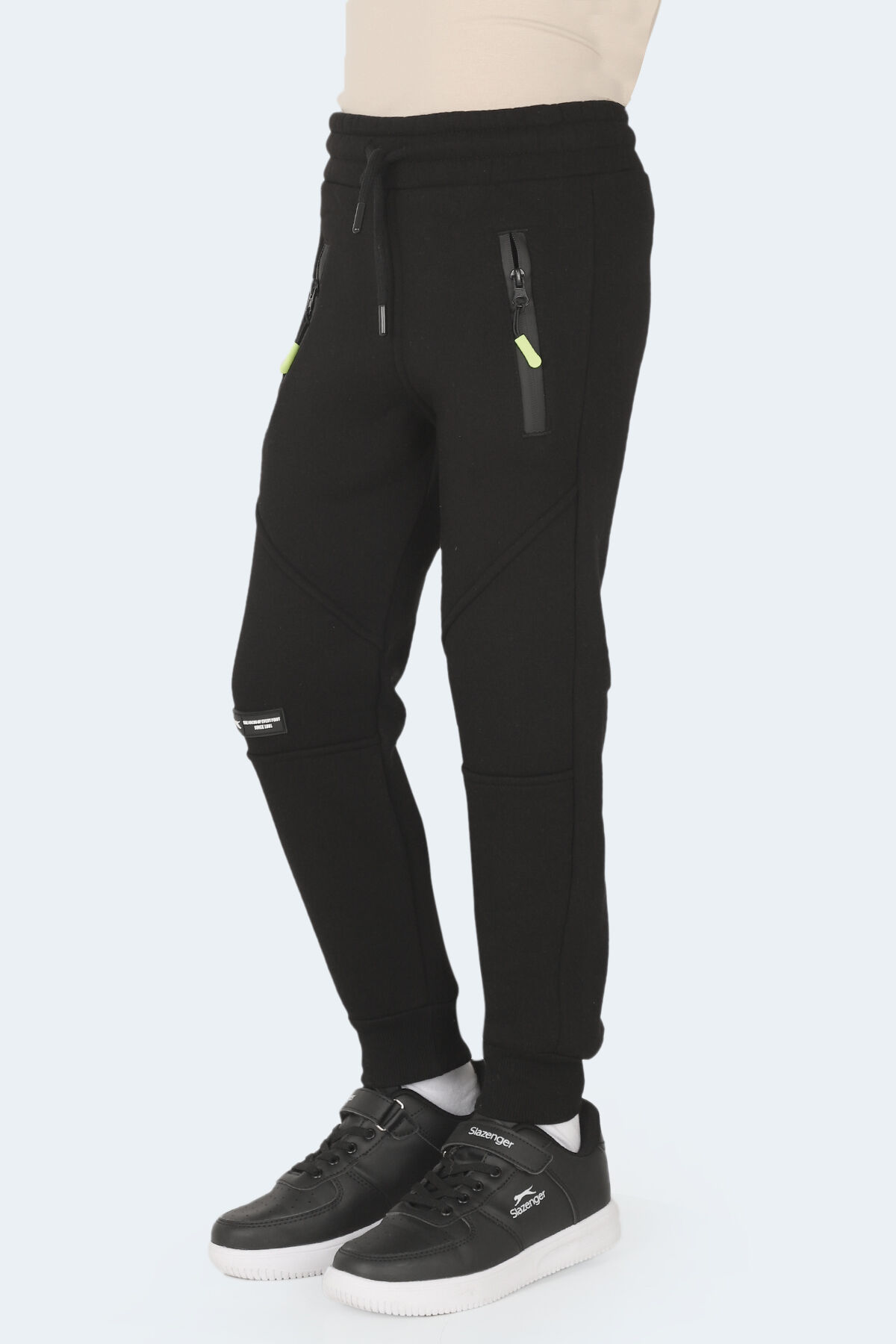 Slazenger LAMYA Unisex Çocuk Fermuar Cepli Siyah Eşofman Altı