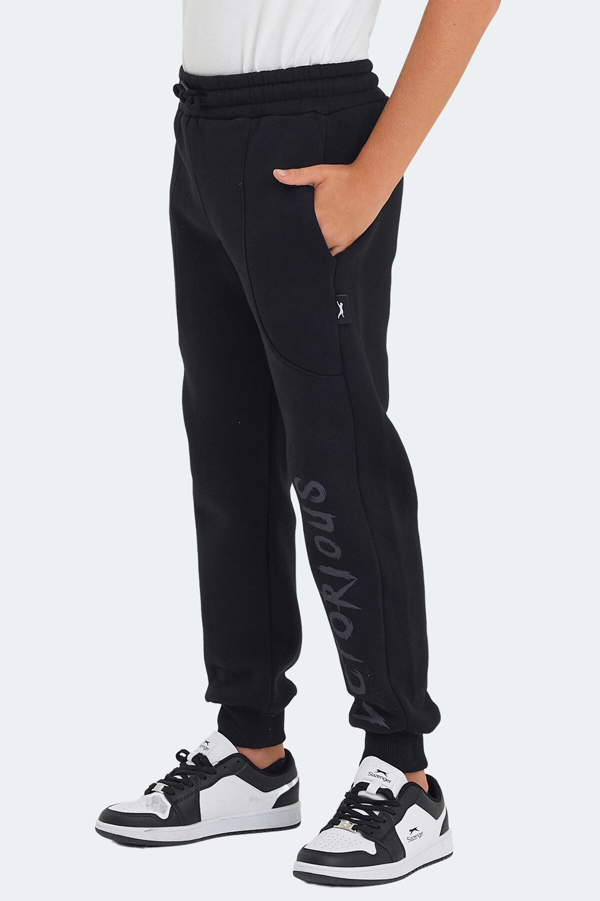 Slazenger LANEY Unisex Çocuk Cepli Siyah Eşofman Altı