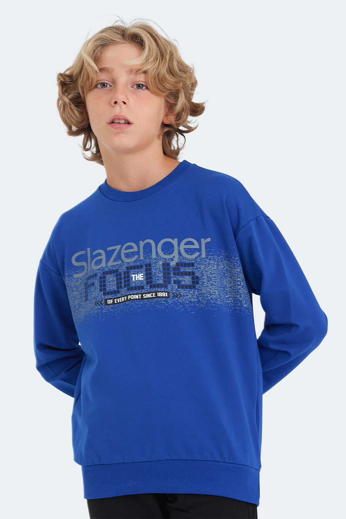 Slazenger LAST Unisex Çocuk  Saks Mavi Sweatshırt