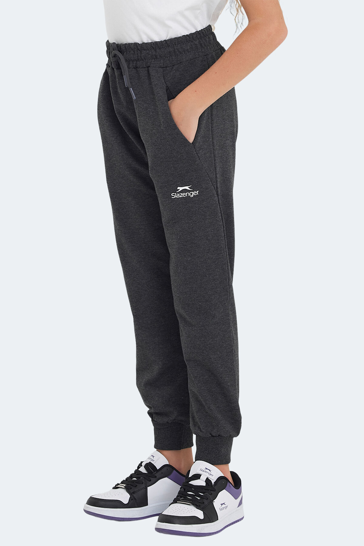 Slazenger LEGY IN Unisex Çocuk Cepli Koyu Gri Eşofman Altı