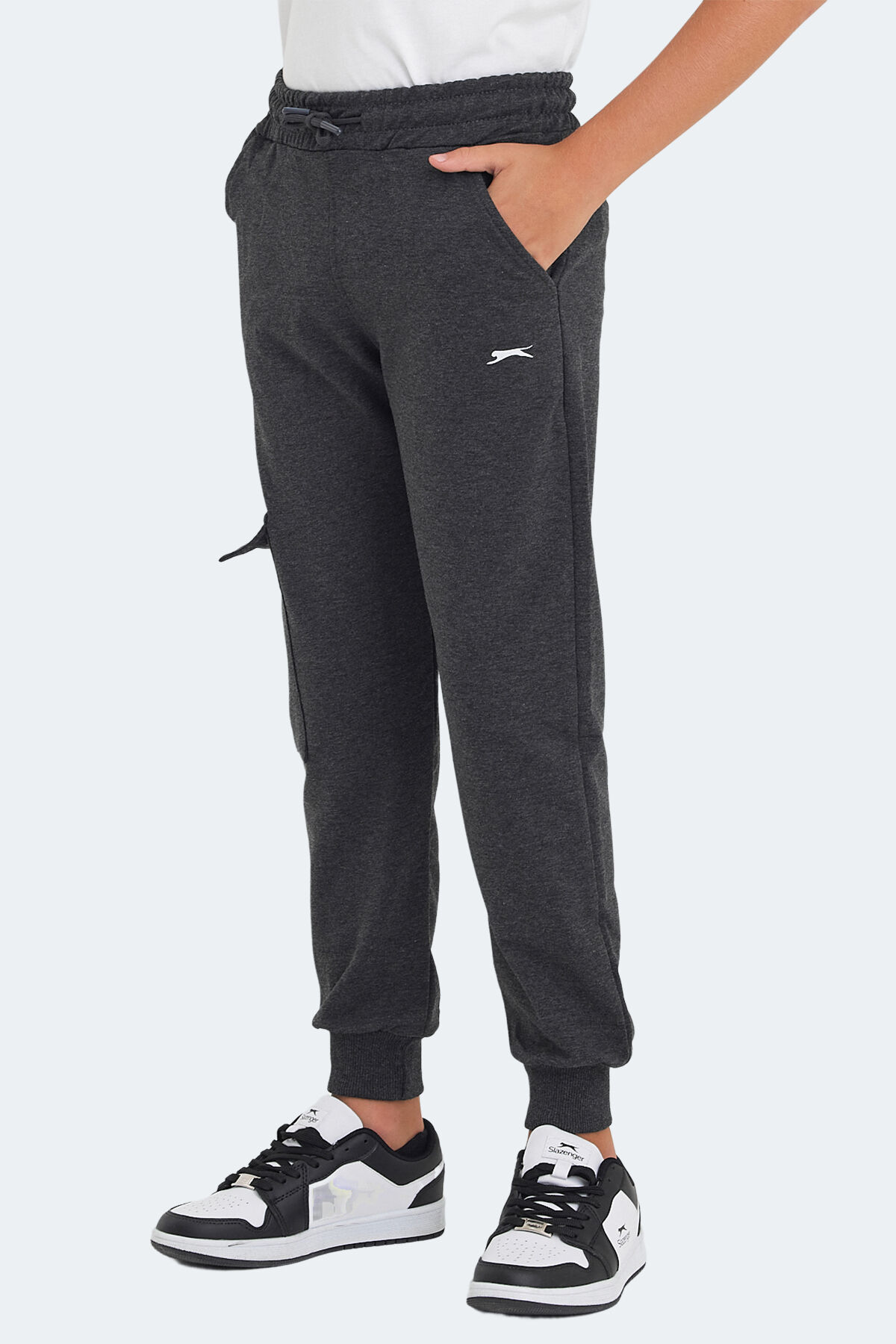 Slazenger LIVE IN Unisex Çocuk Cepli Koyu Gri Eşofman Altı