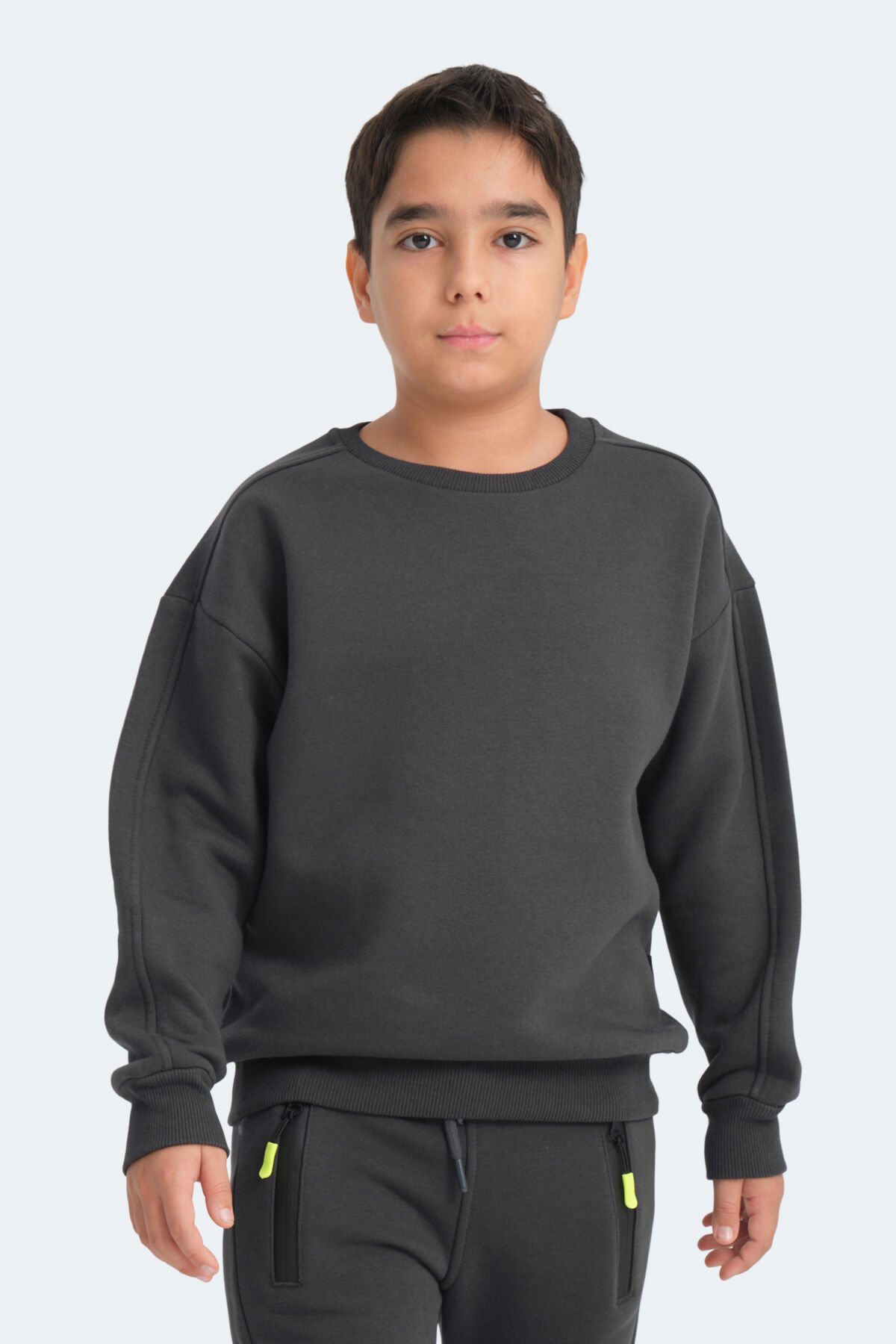 Slazenger LOGAN Unisex Çocuk  Koyu Gri Sweatshırt
