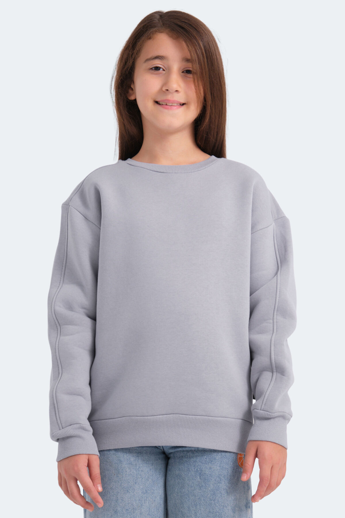 Slazenger LOGAN Unisex Çocuk  Taş Gri Sweatshırt