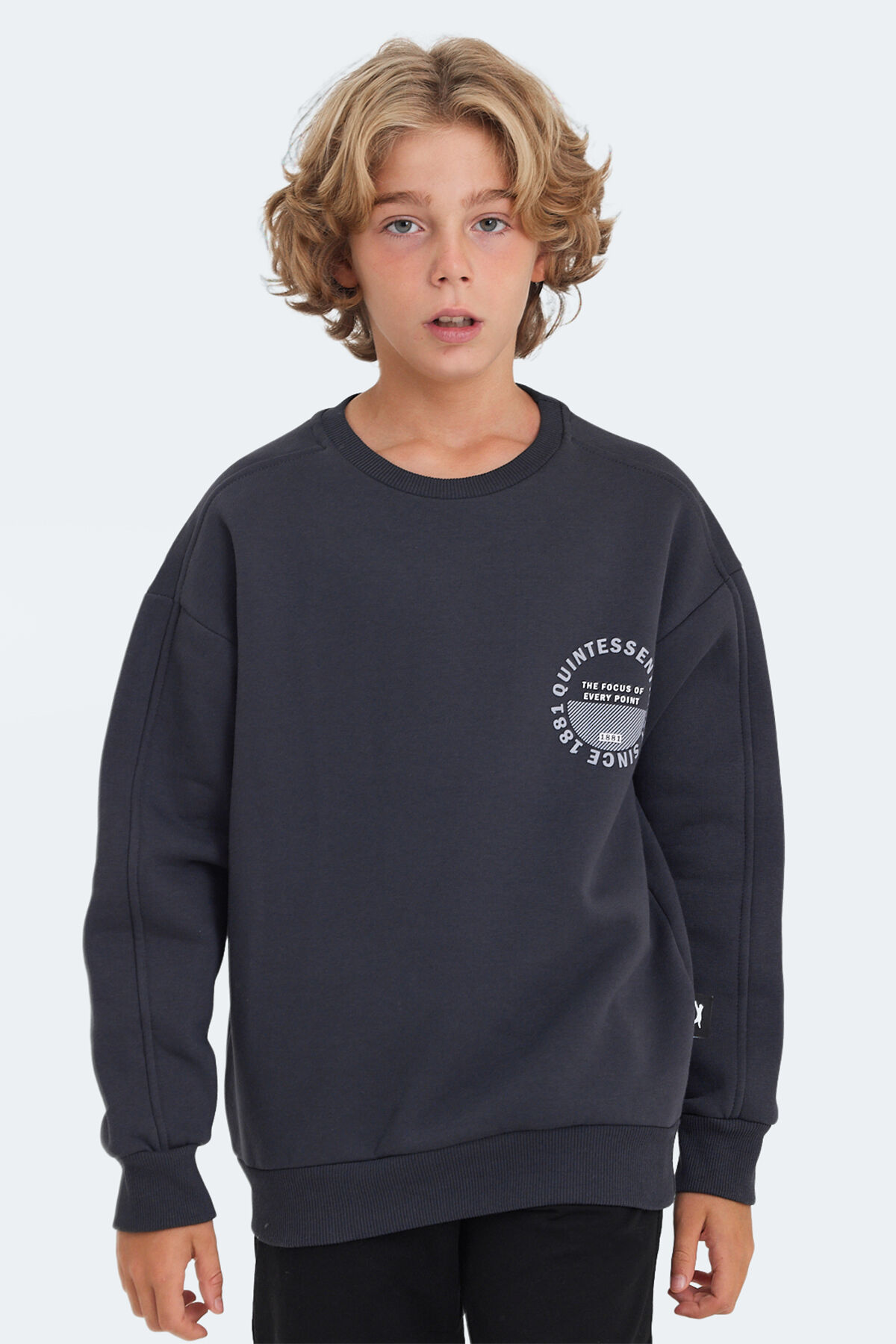Slazenger LONE Unisex Çocuk  Koyu Gri Sweatshırt