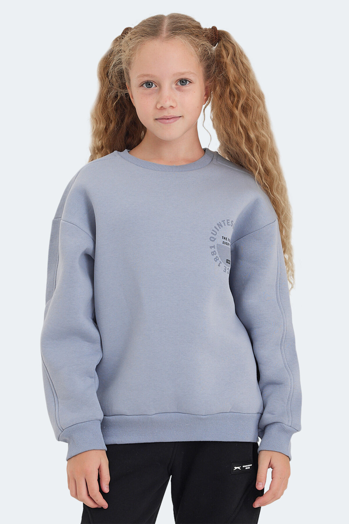 Slazenger LONE Unisex Çocuk  Taş Gri Sweatshırt