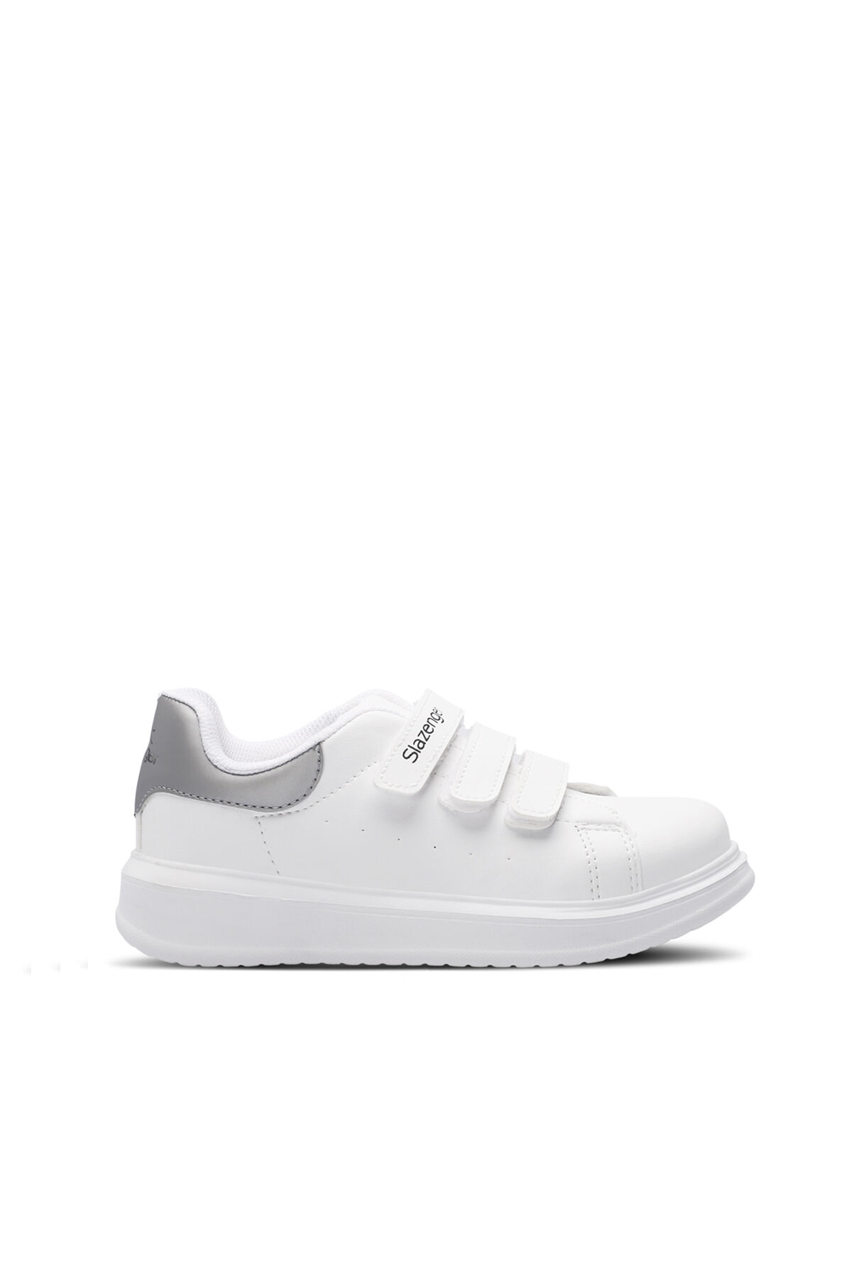 Slazenger LOVE I Unisex Çocuk Cırt Cırtlı Beyaz / Gümüş Günlük Spor Ayakkabısı