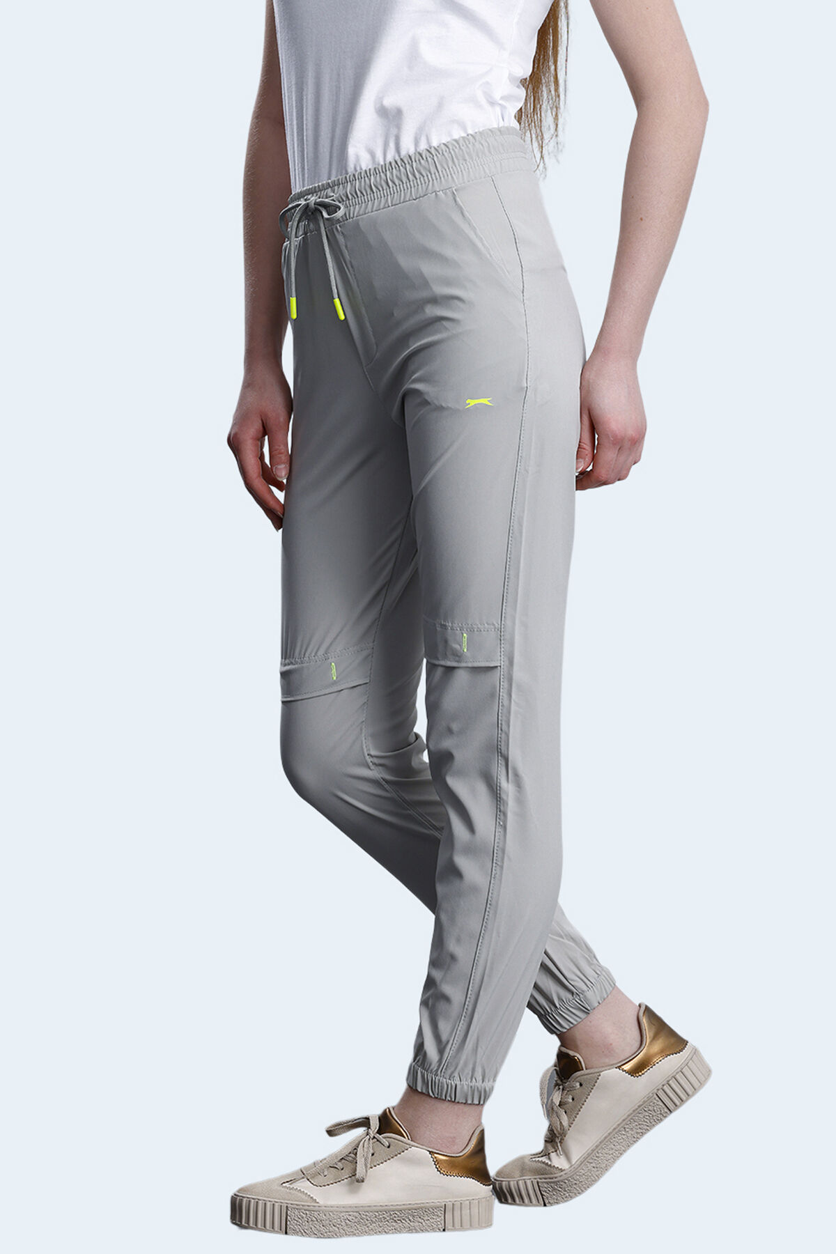 Slazenger NADIYA IN Kadın Cepli Slim Fit Gri Eşofman Altı