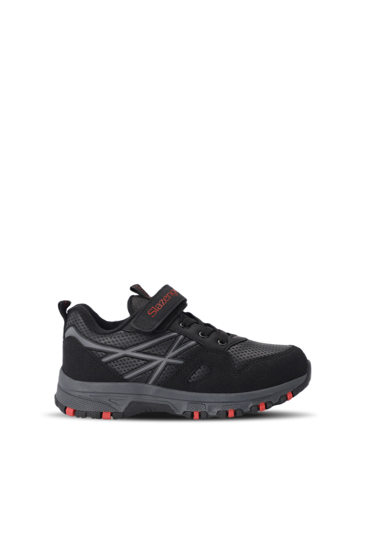 Slazenger NALA Erkek Çocuk Cırt Cırtlı Siyah / Kırmızı Günlük Spor Ayakkabısı